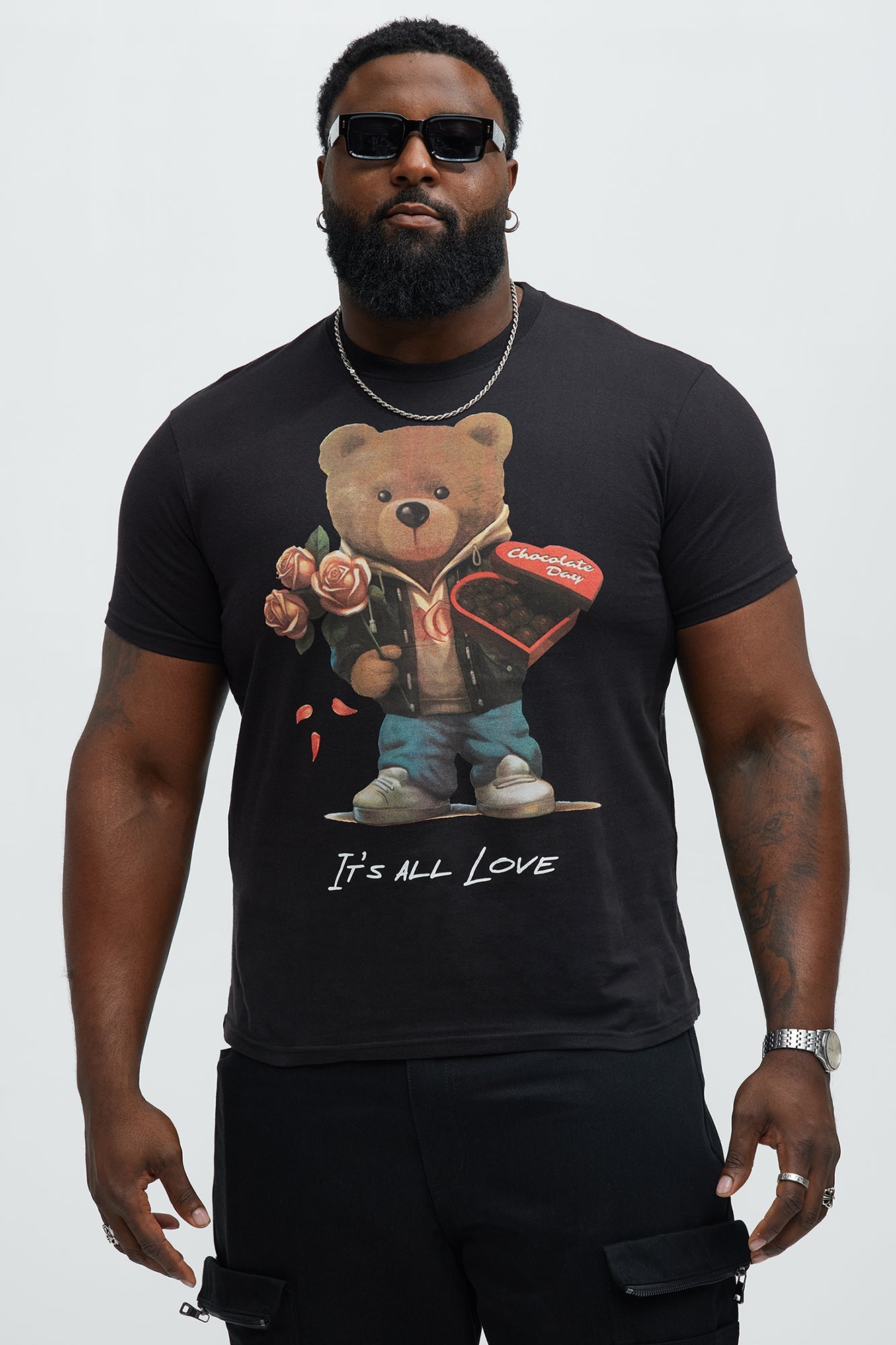 It's All Love Oversized Short Sleeve Tee - Black Fashion Nova