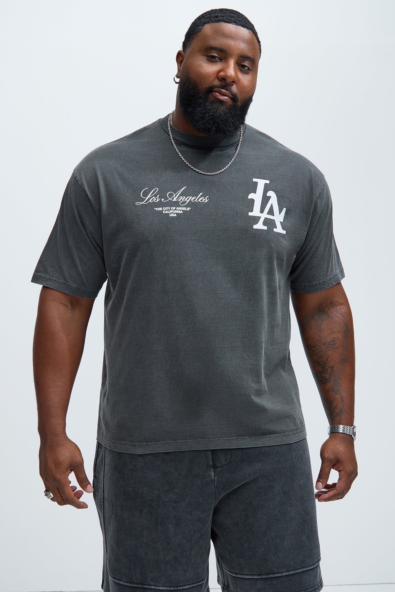 LA Stamp Short Sleeve Tee - Black Fashion Nova