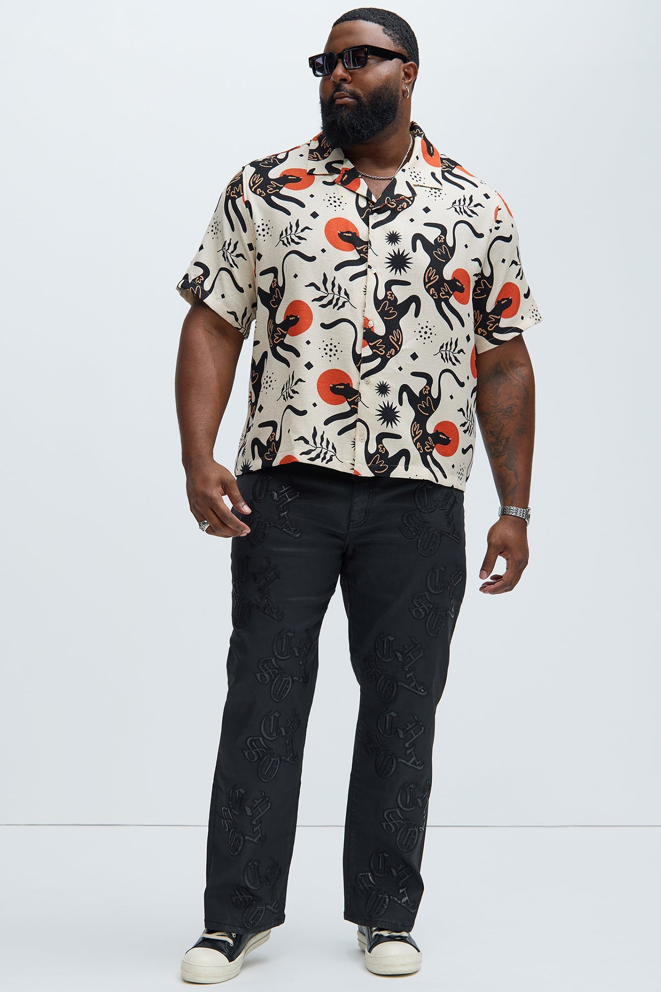 Dancing Cat Shirt - Tan/Multi Fashion Nova