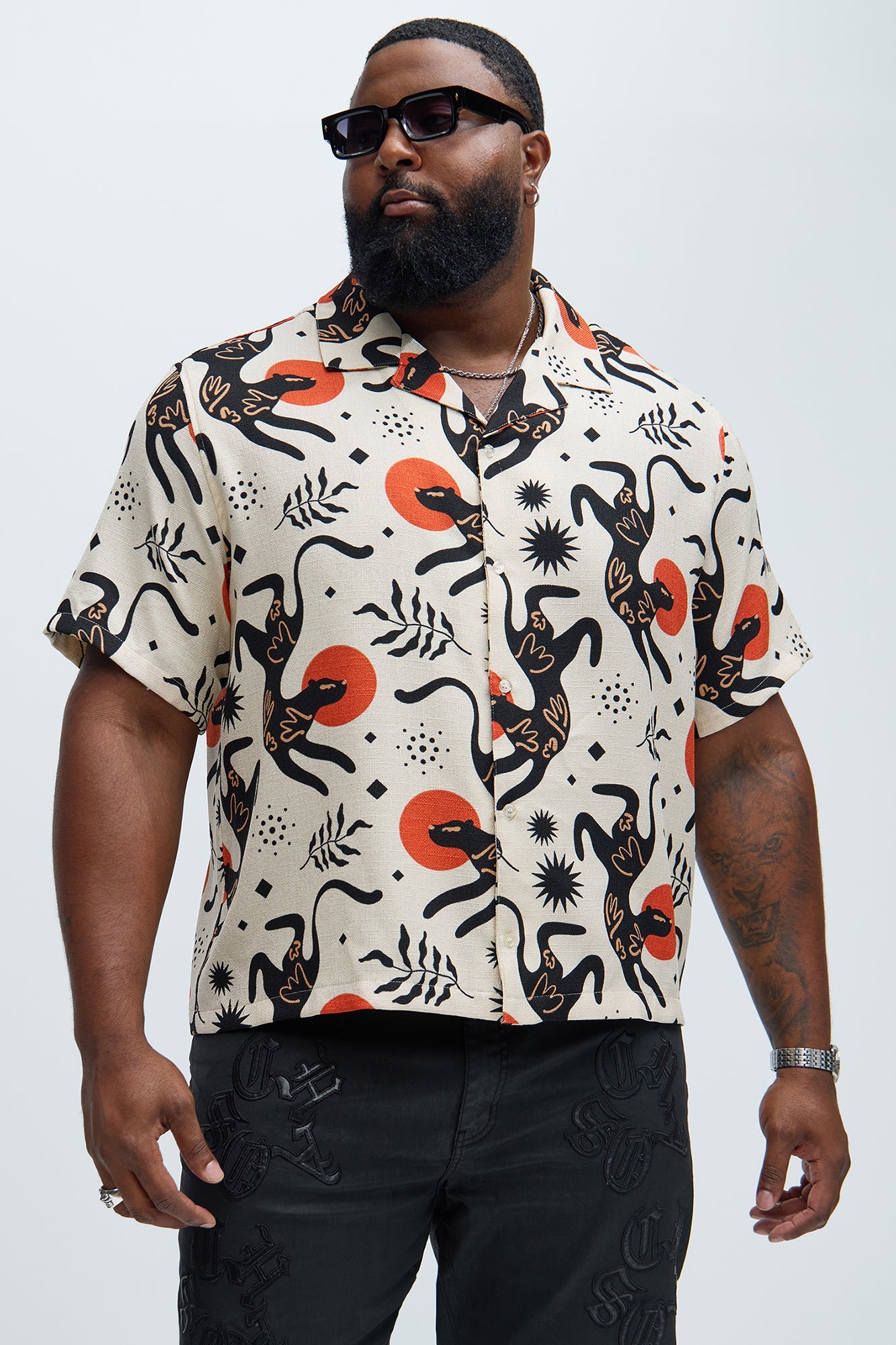 Dancing Cat Shirt - Tan/Multi Fashion Nova