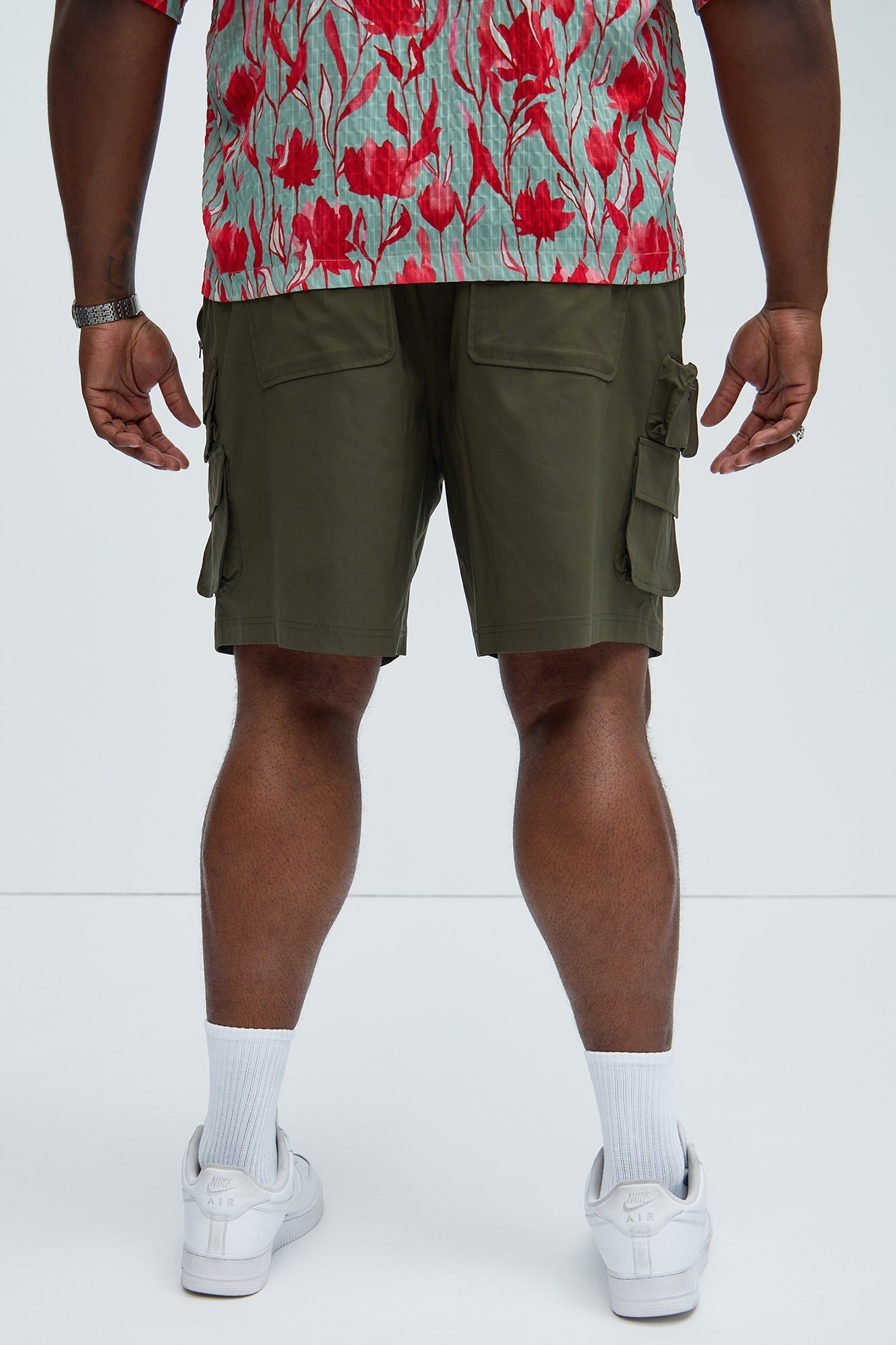Catch Up Nylon Cargo Shorts - Olive Fashion Nova