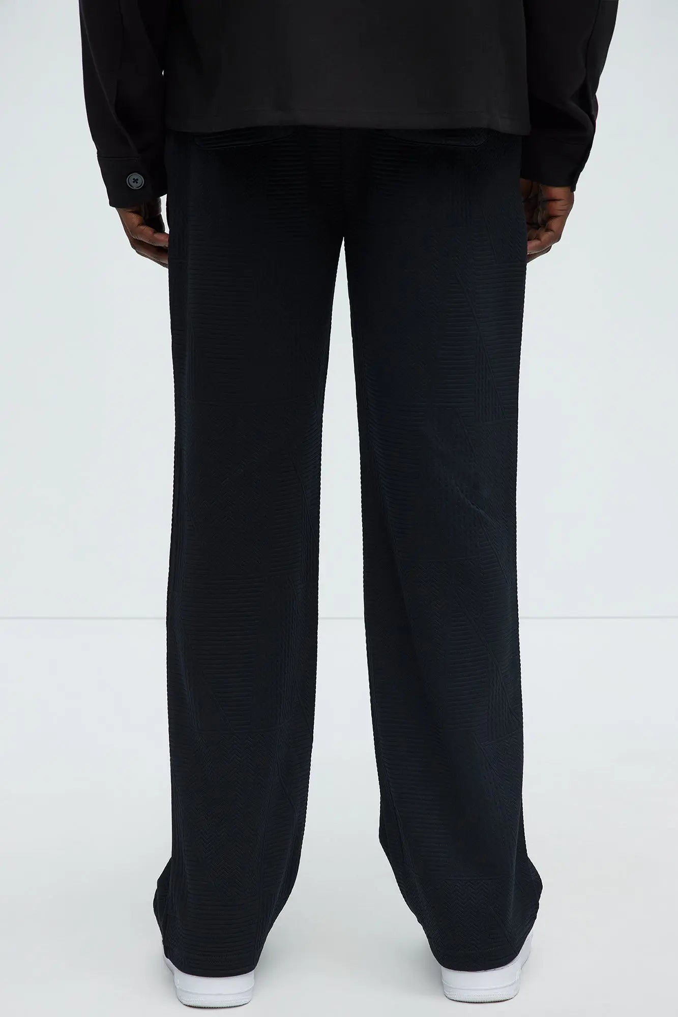 Textured Triangles Slim Pants - Black Fashion Nova