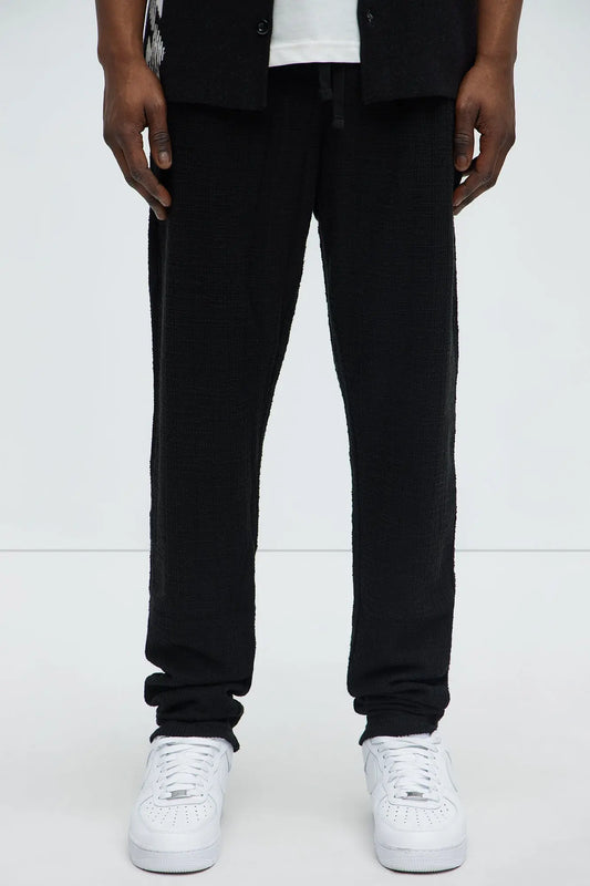 Dean Textured Slim Pants - Black Fashion Nova