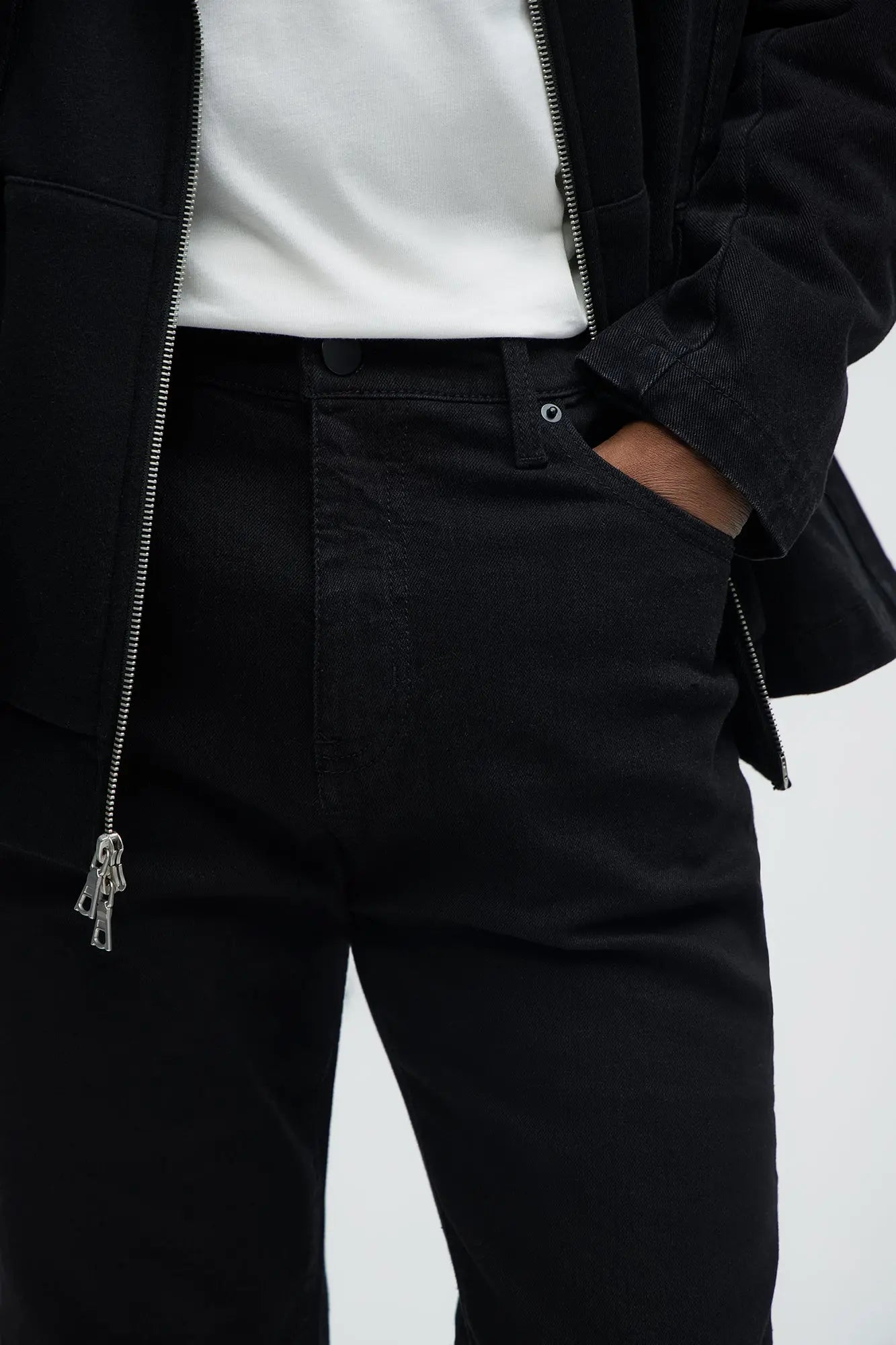 Mike Straight Taper Jeans - Black Fashion Nova