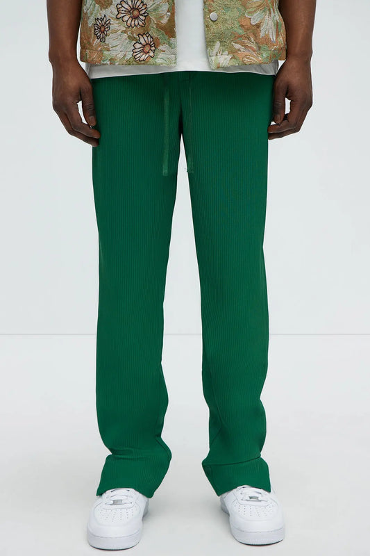 Show Up Slim Slit Pants - Green Fashion Nova