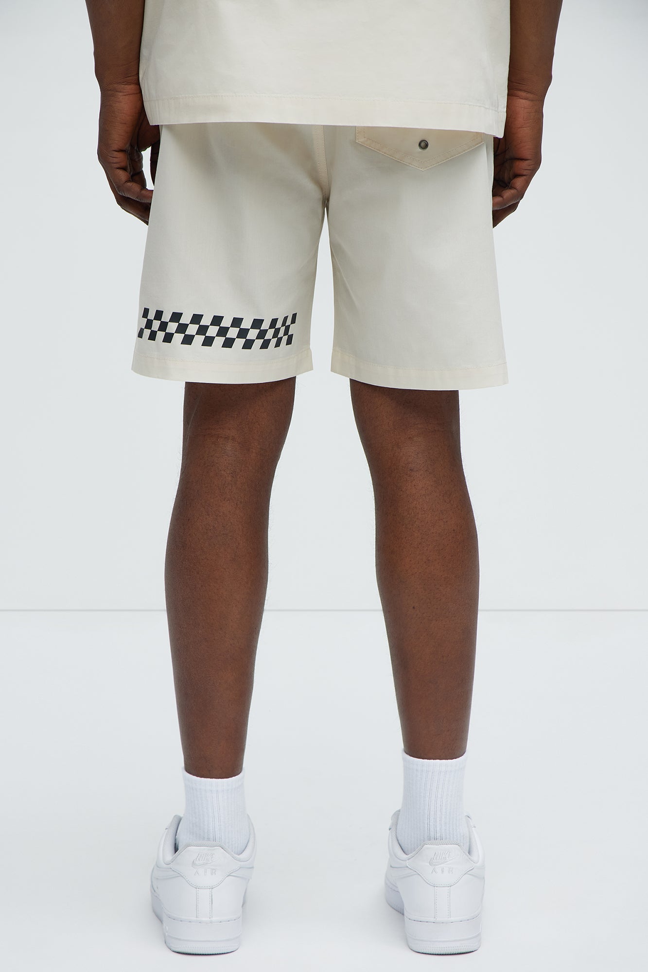 Racing Club Relaxed Drawstring Shorts - Cream Fashion Nova