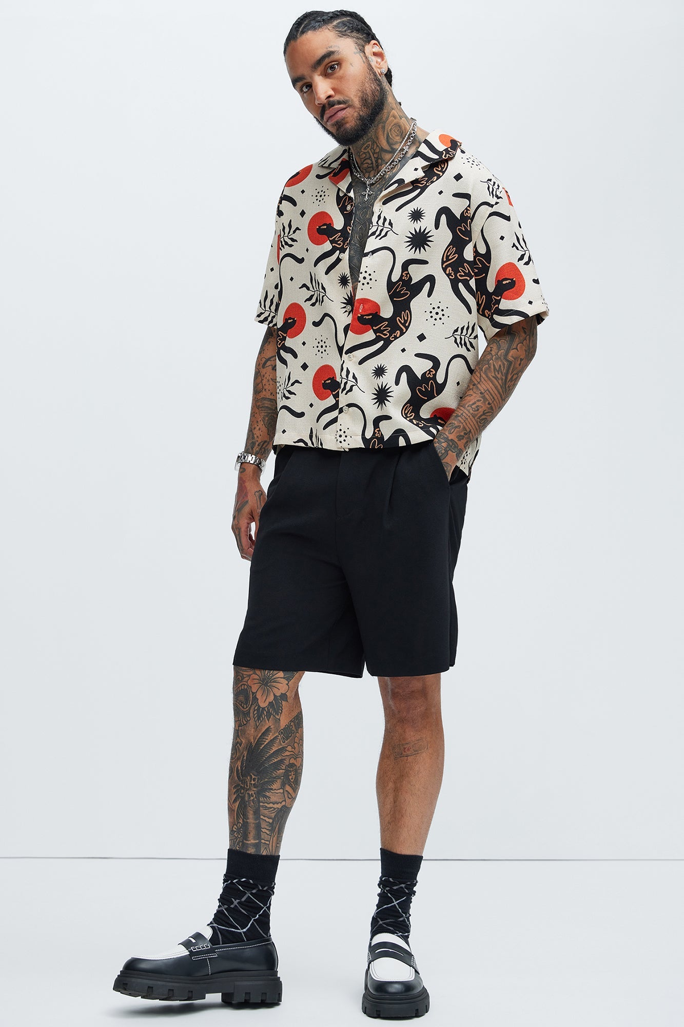 Dancing Cat Shirt - Tan/Multi Fashion Nova
