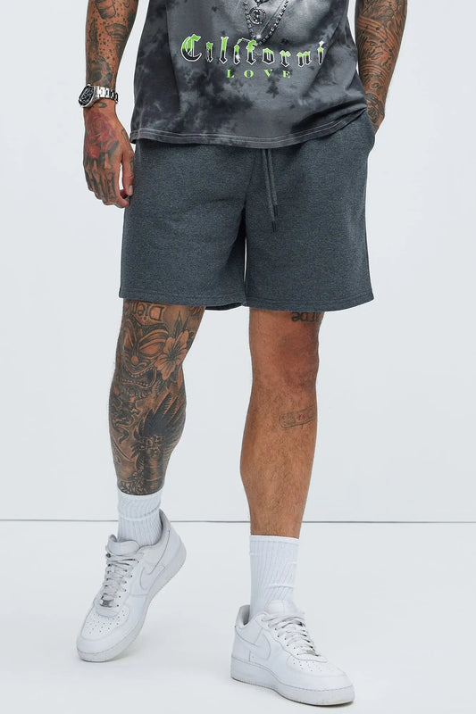Tyson Sweatshort - Charcoal Fashion Nova