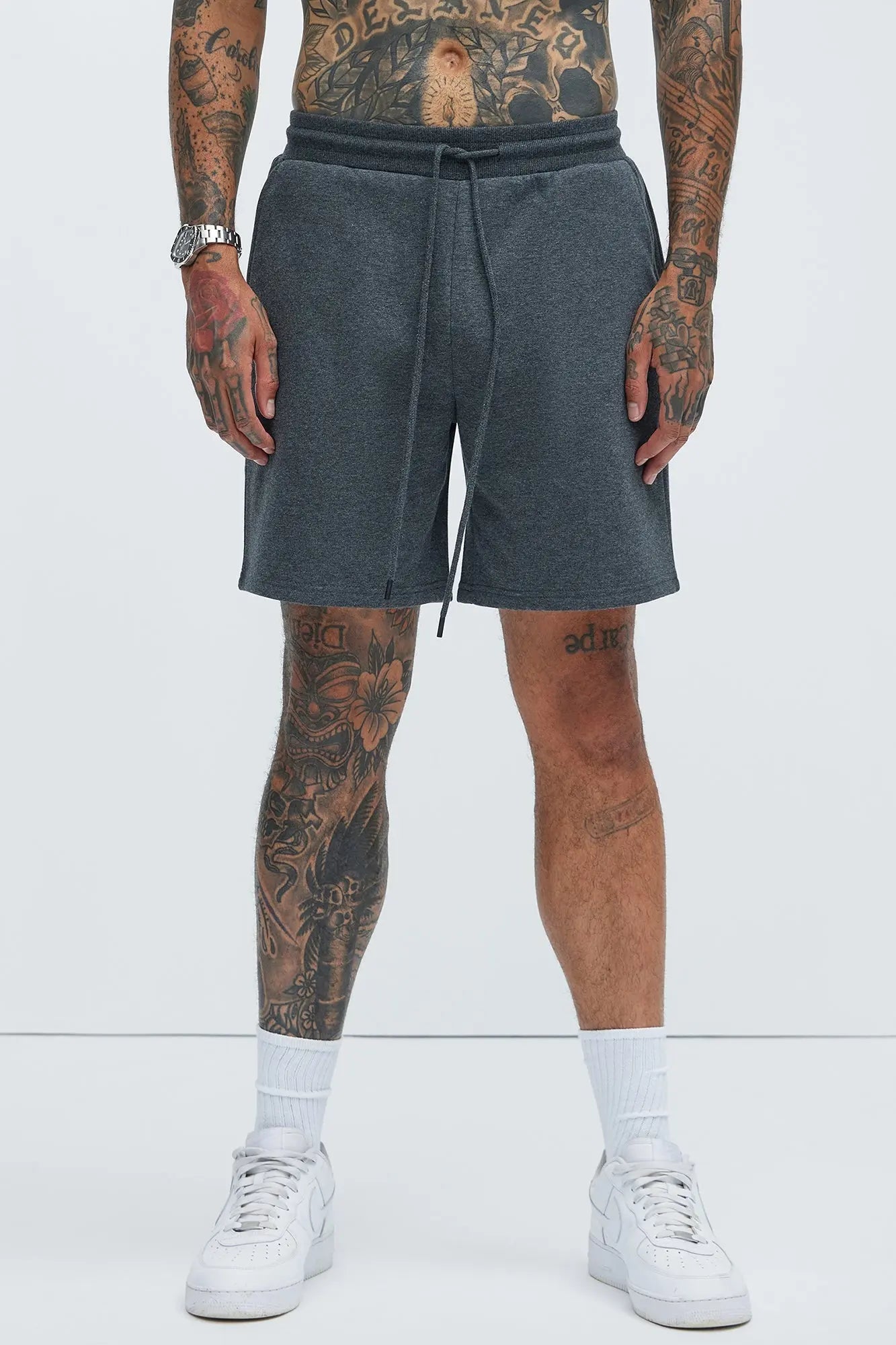 Tyson Sweatshort - Charcoal Fashion Nova