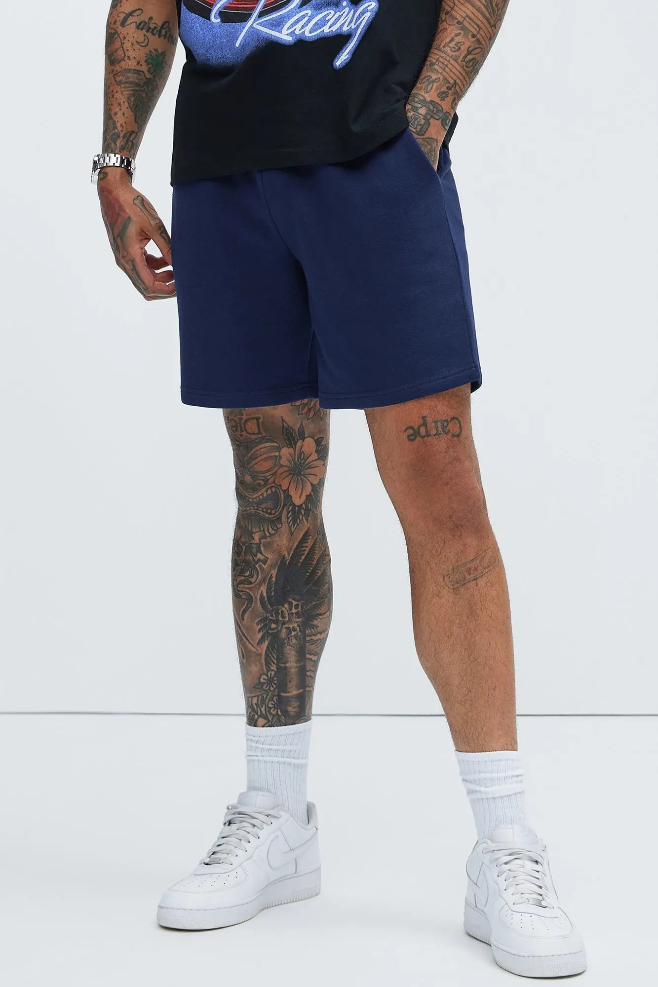 Tyson Sweatshort - Navy Fashion Nova