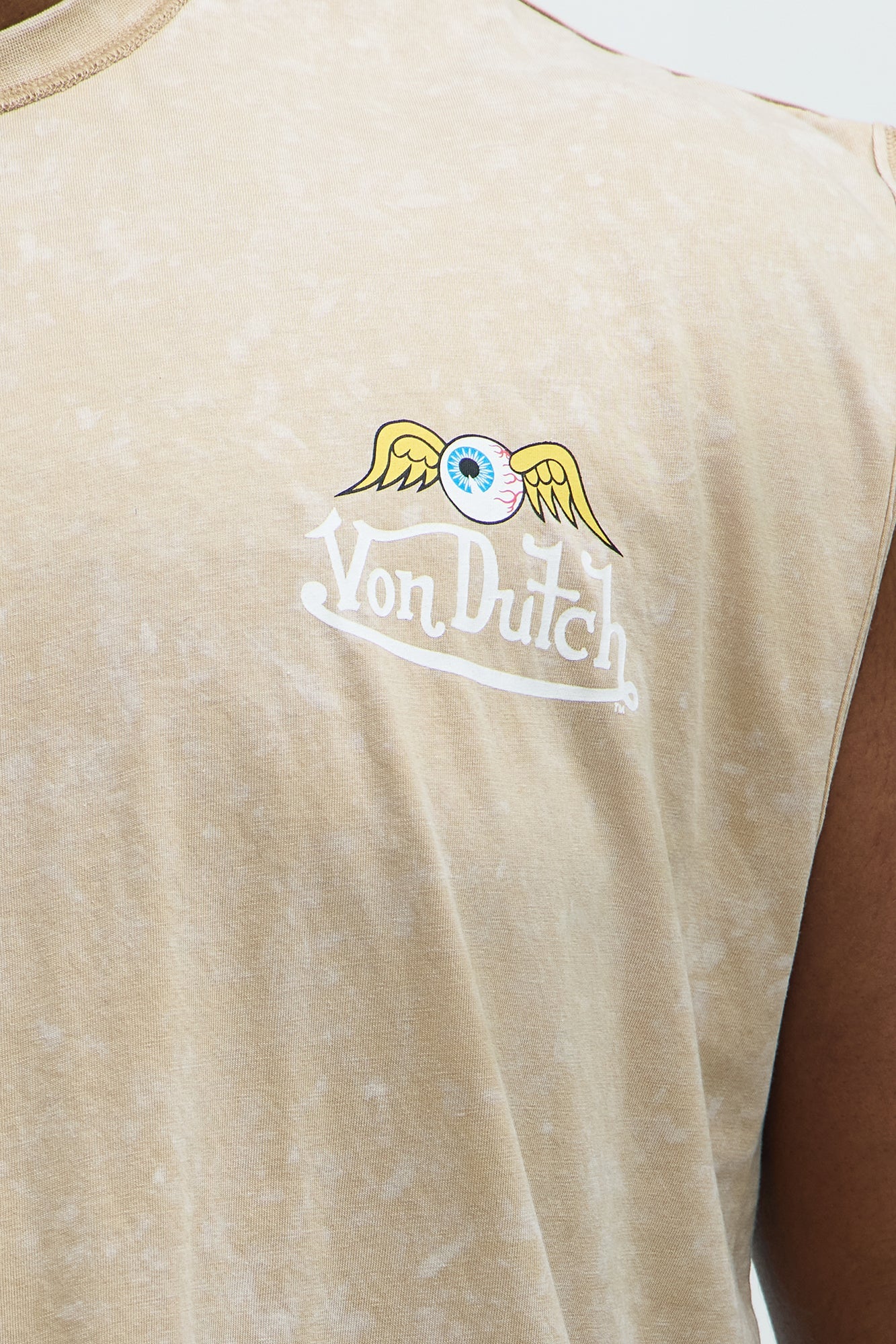 Von Dutch Winged Eye Muscle Tee - Cream Fashion Nova