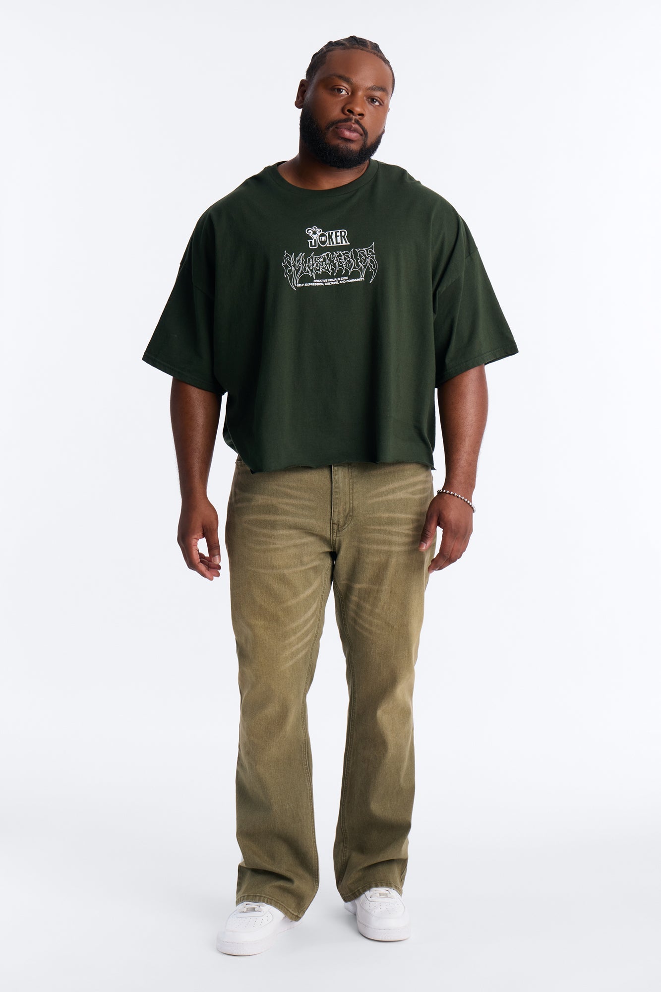 The Joker Beautiful Chaos Boxy Short Sleeve Tee - Green Fashion Nova