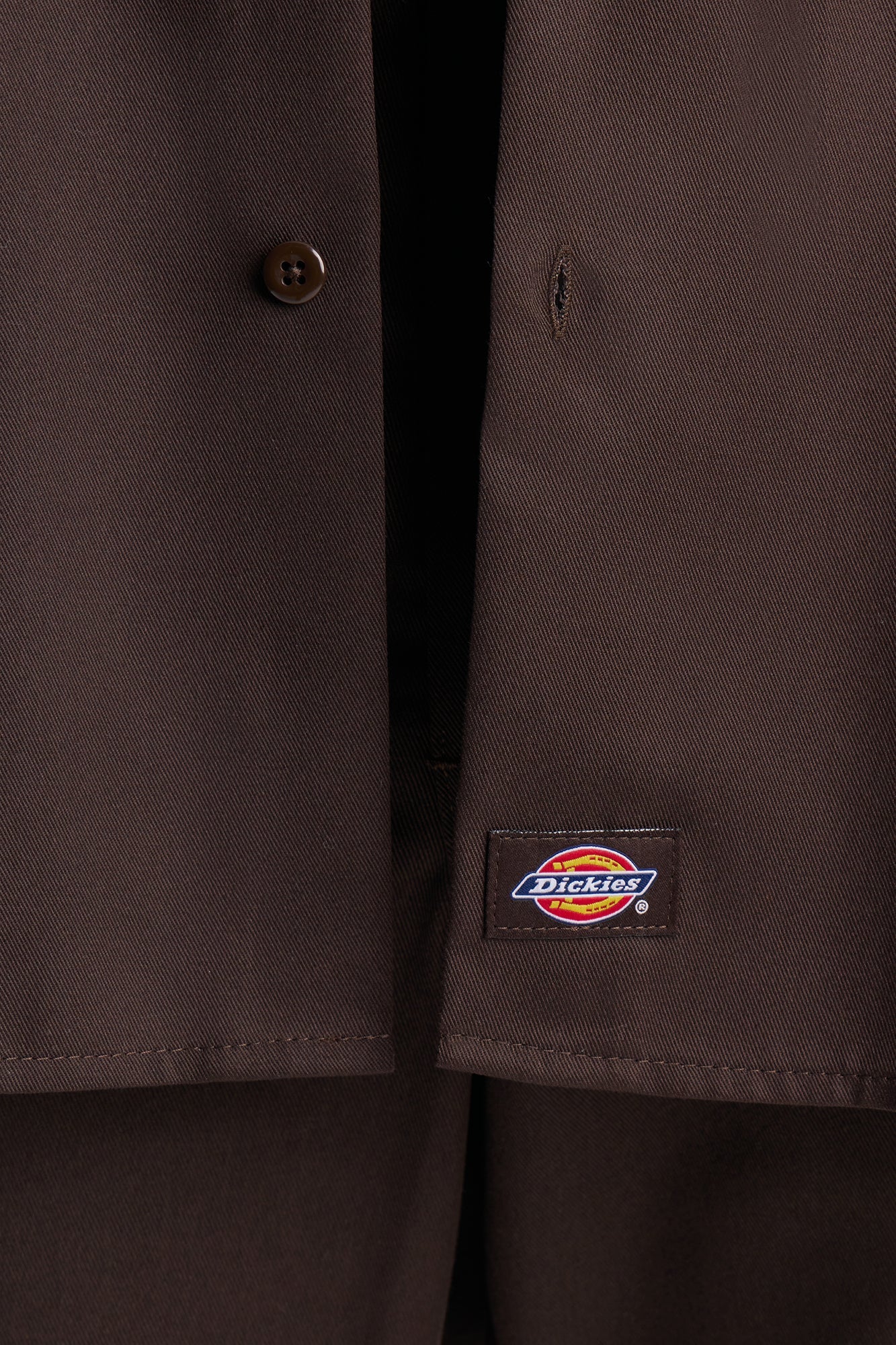 Dickies Twill Long Sleeve Work Shirt - Dark Brown Fashion Nova