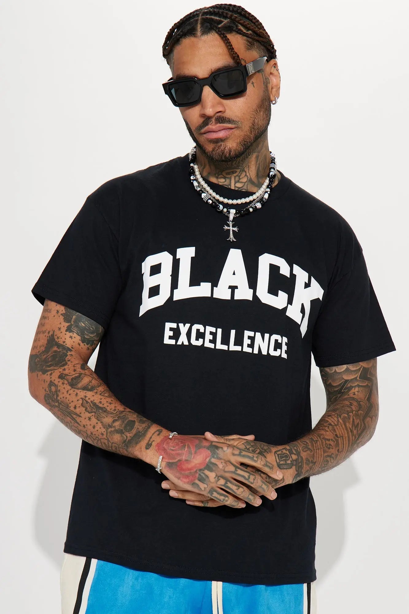 Black Excellence Varsity Short Sleeve Tee - Black Fashion Nova