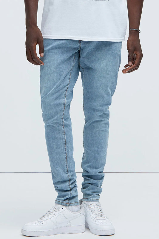 Cornell Stacked Skinny Jeans - Blue Wash Fashion Nova
