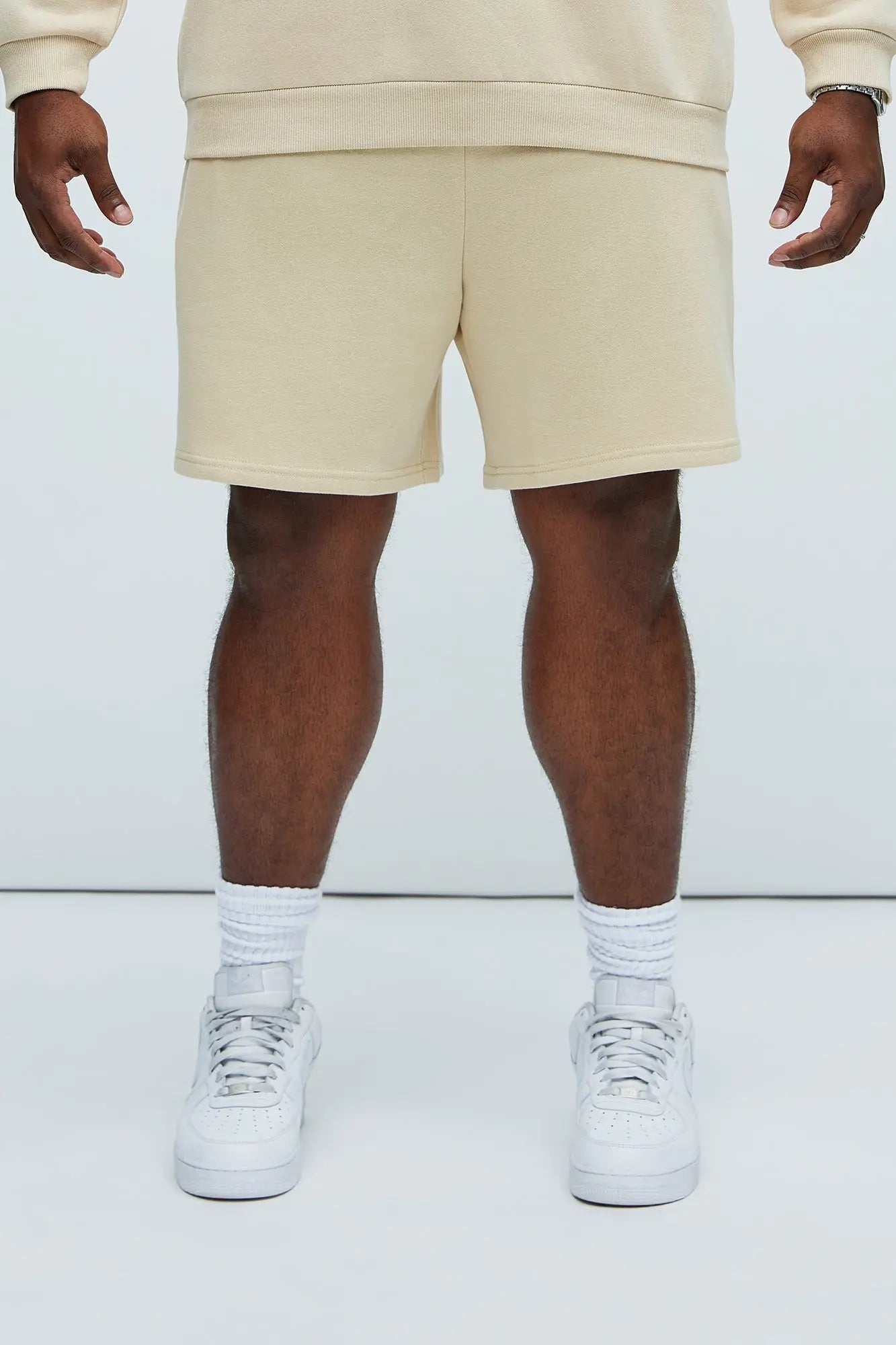 Tyson Sweatshort - Tan Fashion Nova