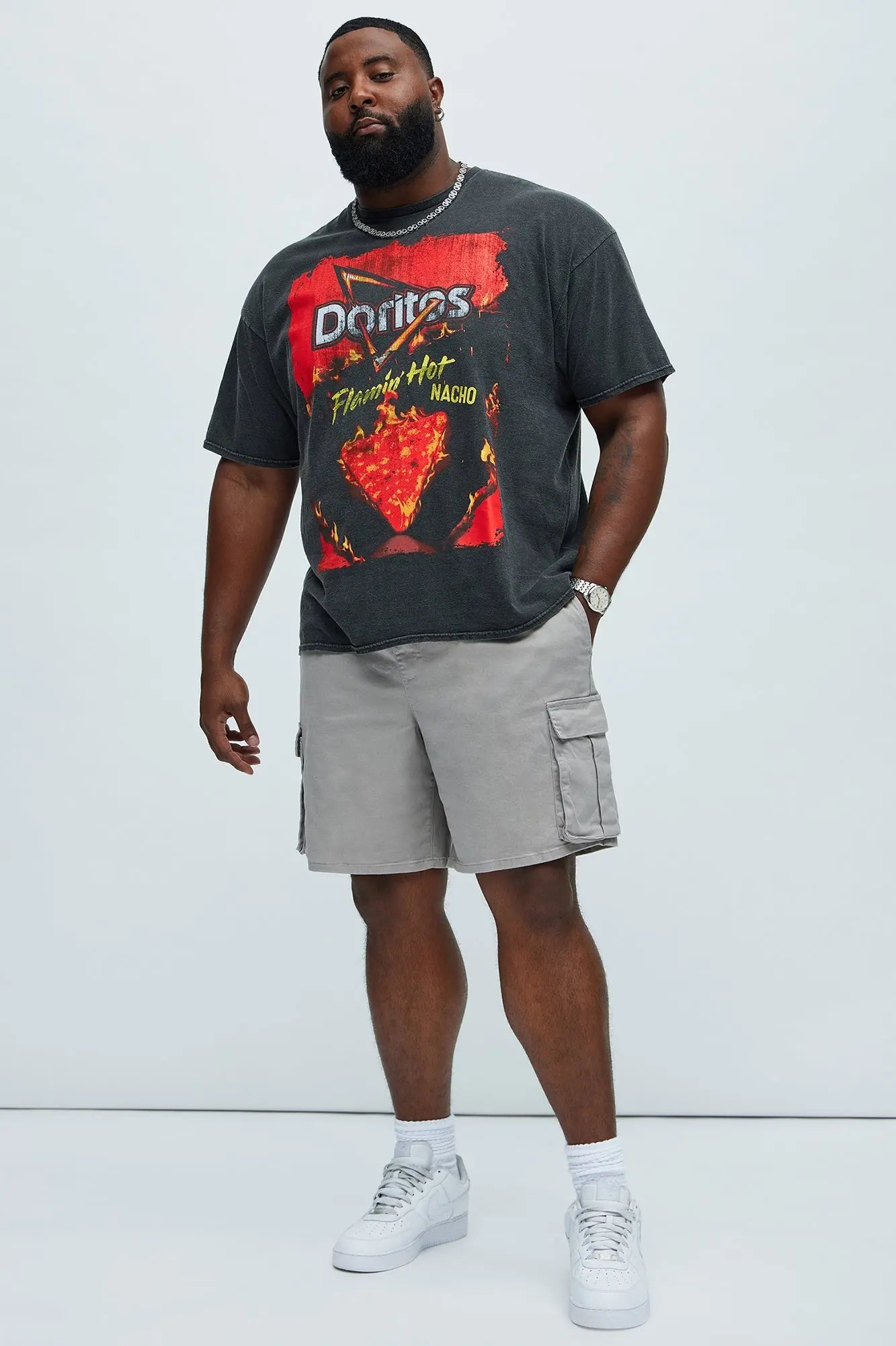 Twill Volley Cargo Shorts - Grey Fashion Nova
