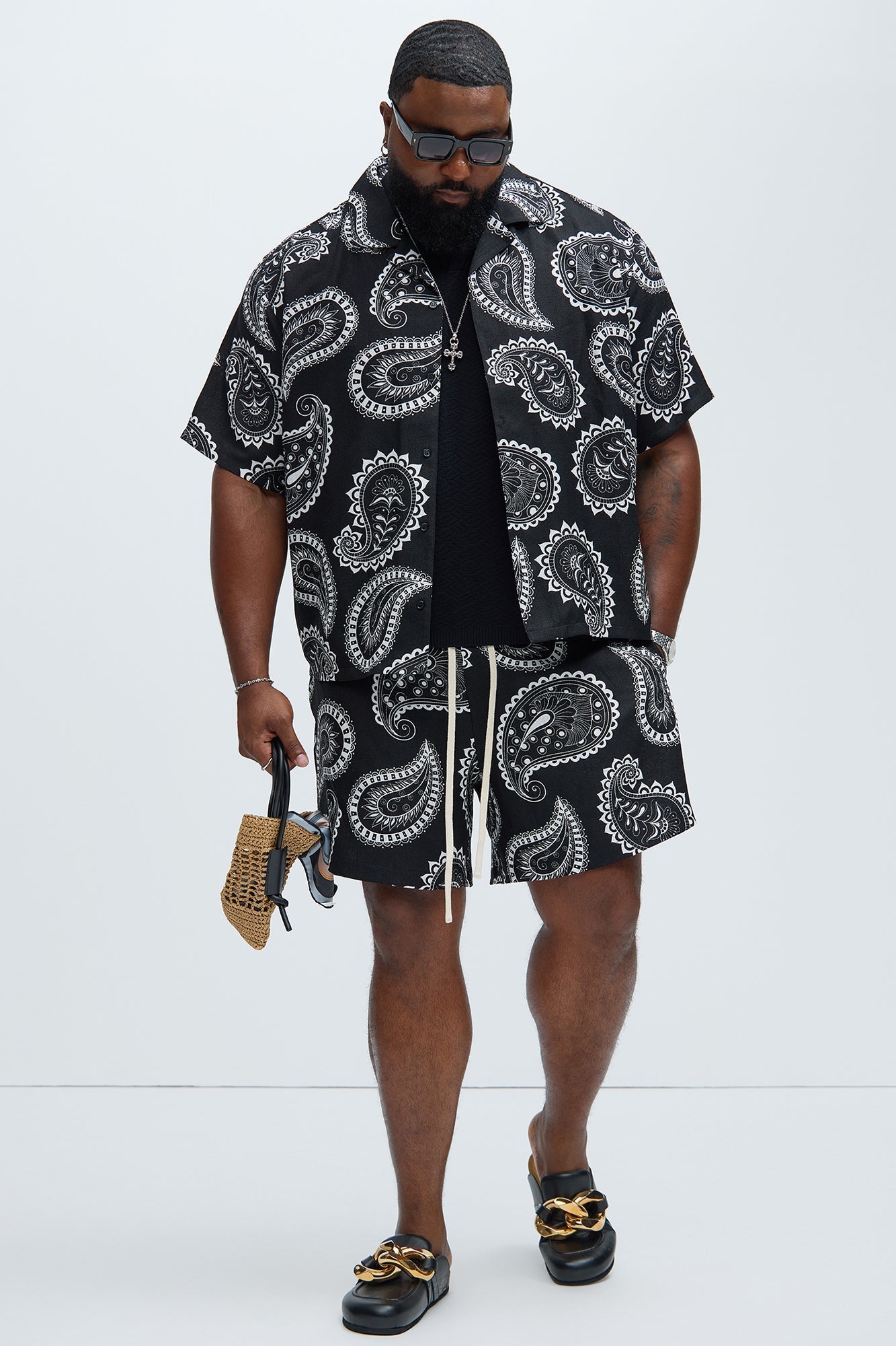Laredo Paisley Shirt - Black/White Fashion Nova