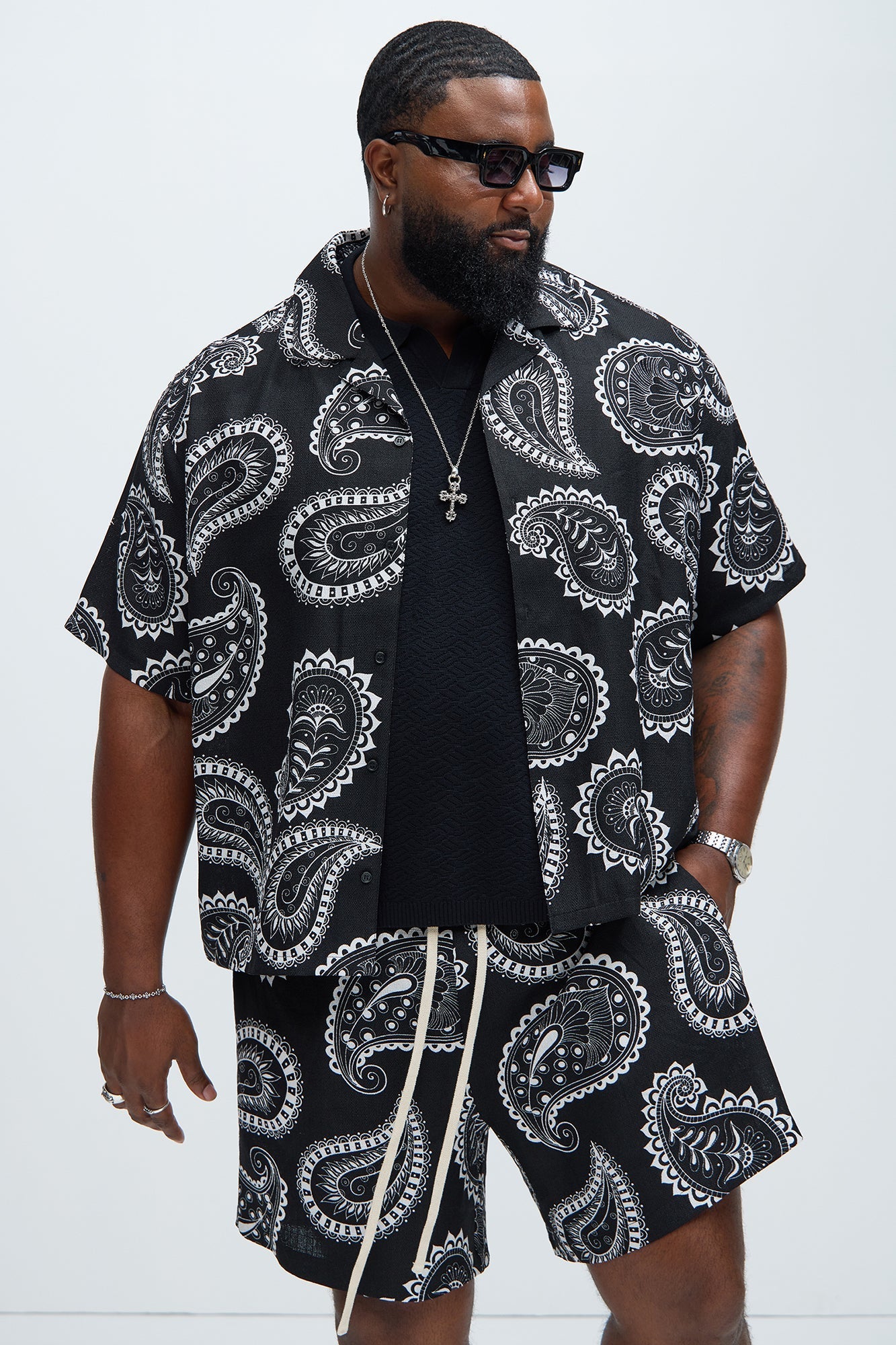 Laredo Paisley Shirt - Black/White Fashion Nova
