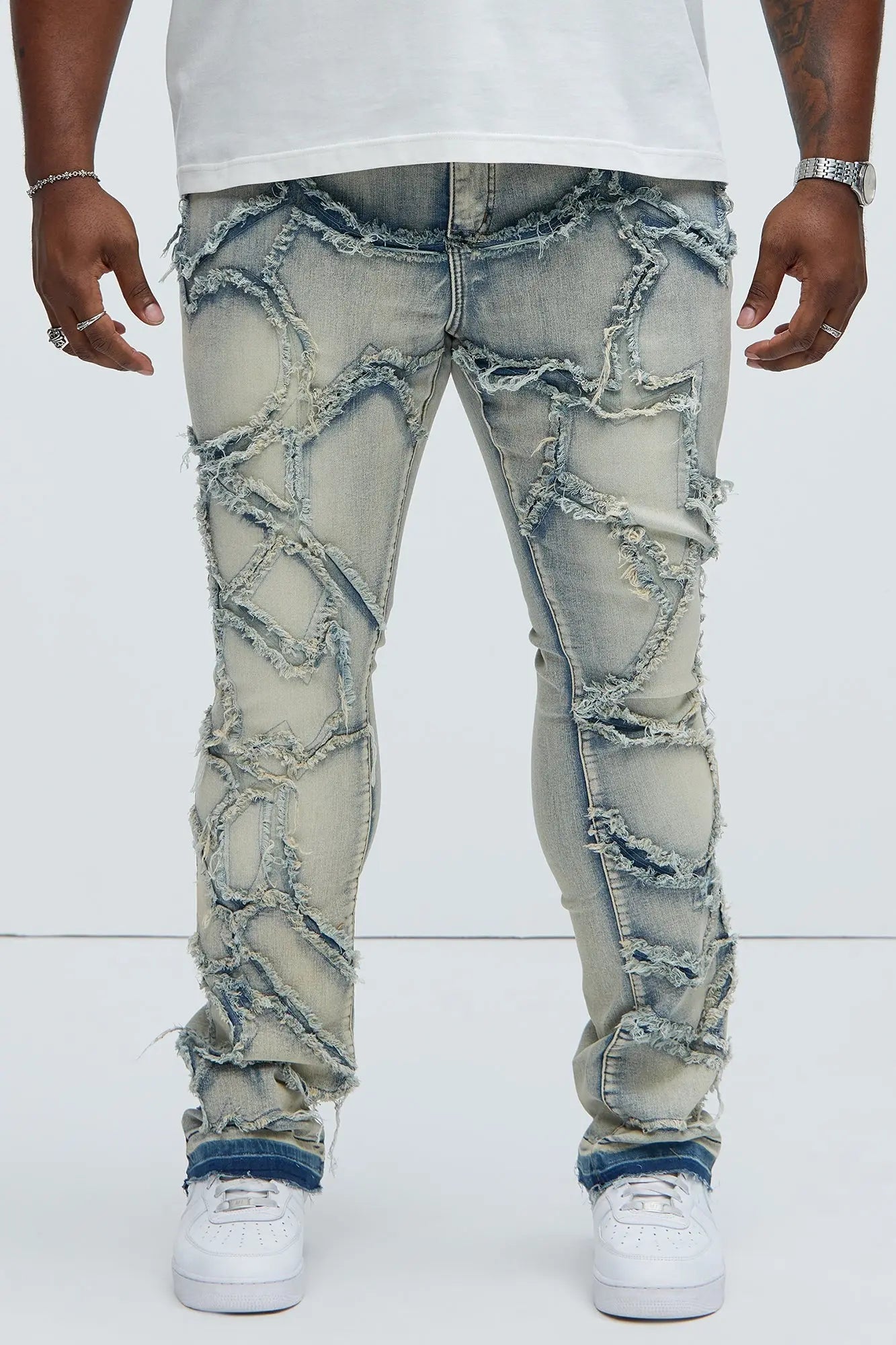 Fray All Ways Stacked Skinny Flare Jeans - Light Blue Fashion Nova