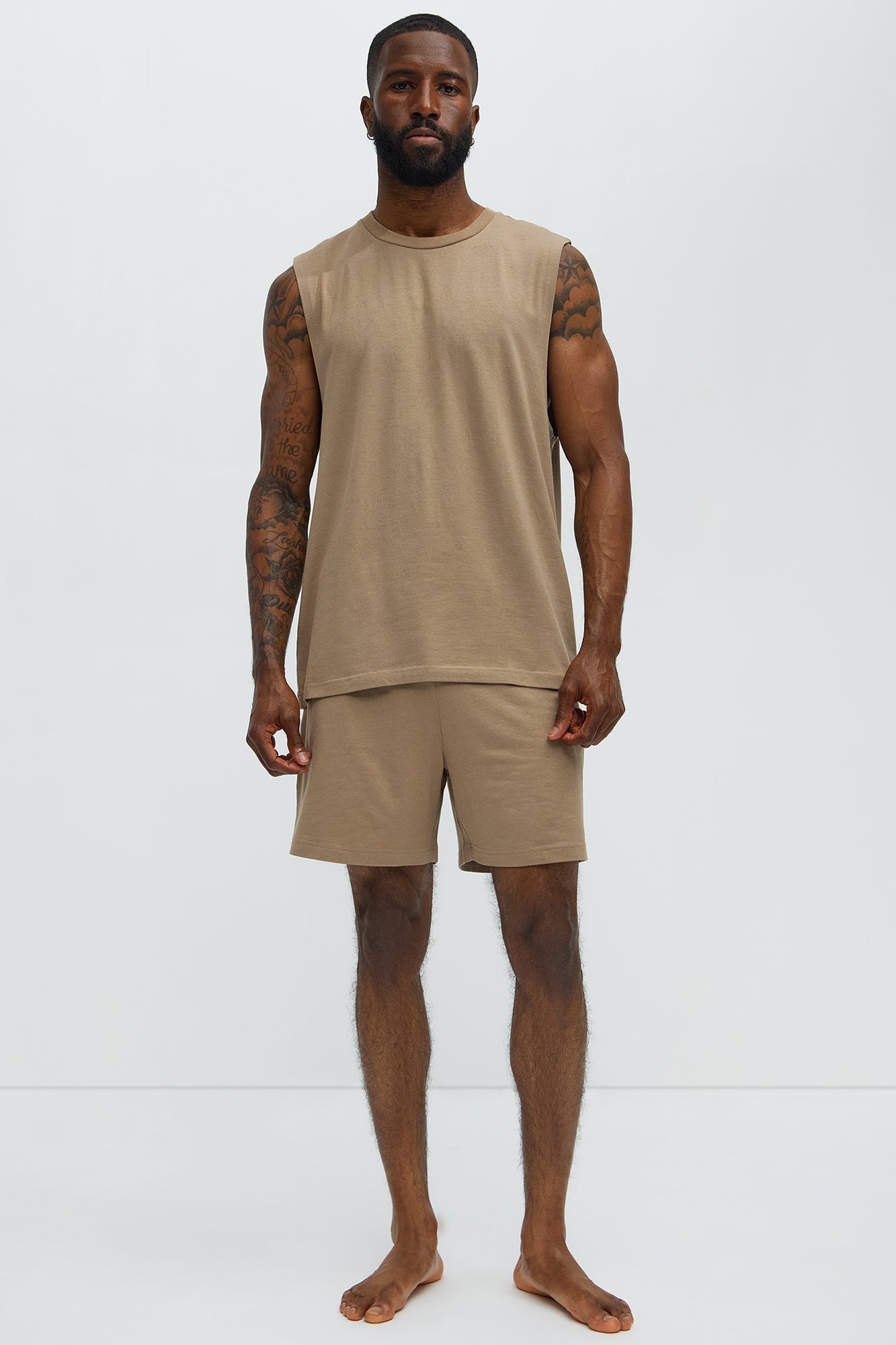 Essential Modal Lounge Sleeveless Muscle Tee - Taupe Fashion Nova