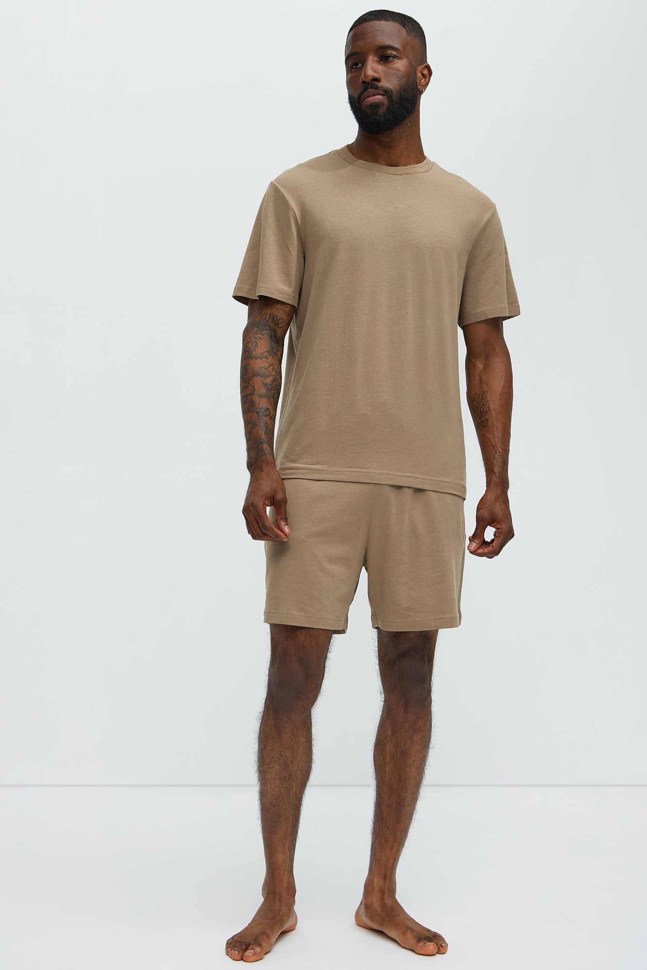 Essential Modal Lounge Short Sleeve Tee - Taupe Fashion Nova