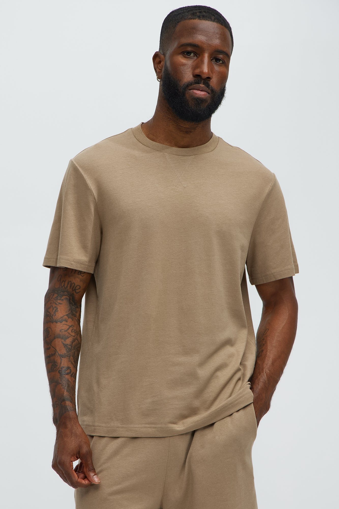 Essential Modal Lounge Short Sleeve Tee - Taupe Fashion Nova