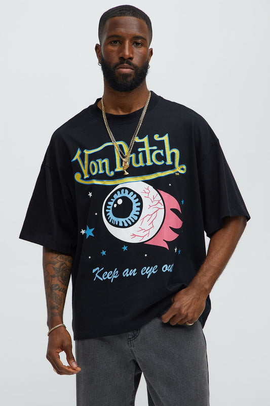 Von Dutch Eye Out Oversized Tee - Black Fashion Nova