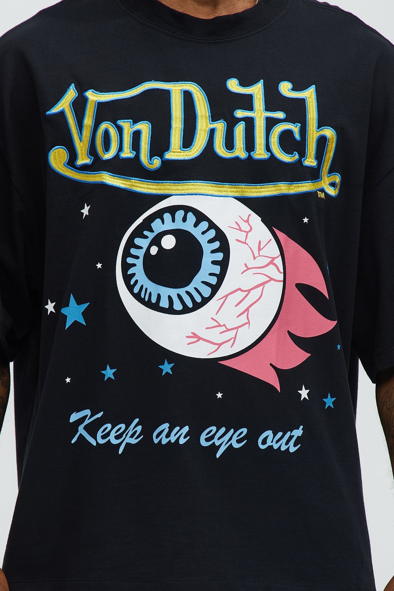 Von Dutch Eye Out Oversized Tee - Black Fashion Nova