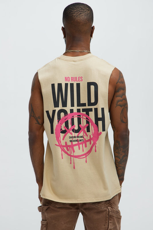 Wild Youth Muscle Tee - Sand Fashion Nova