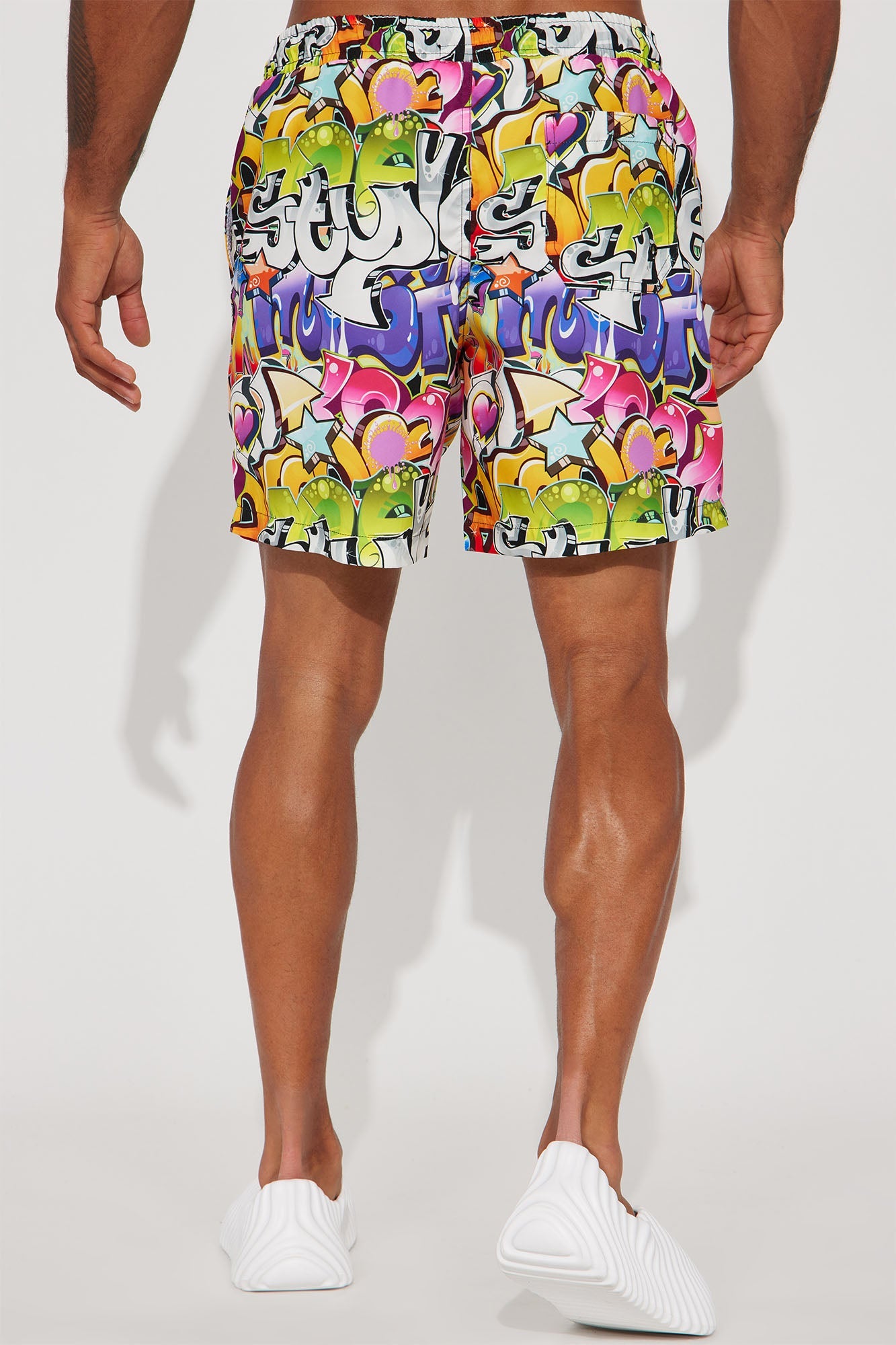 All That Graffiti Swim Trunk 7″ - Multi Color Fashion Nova
