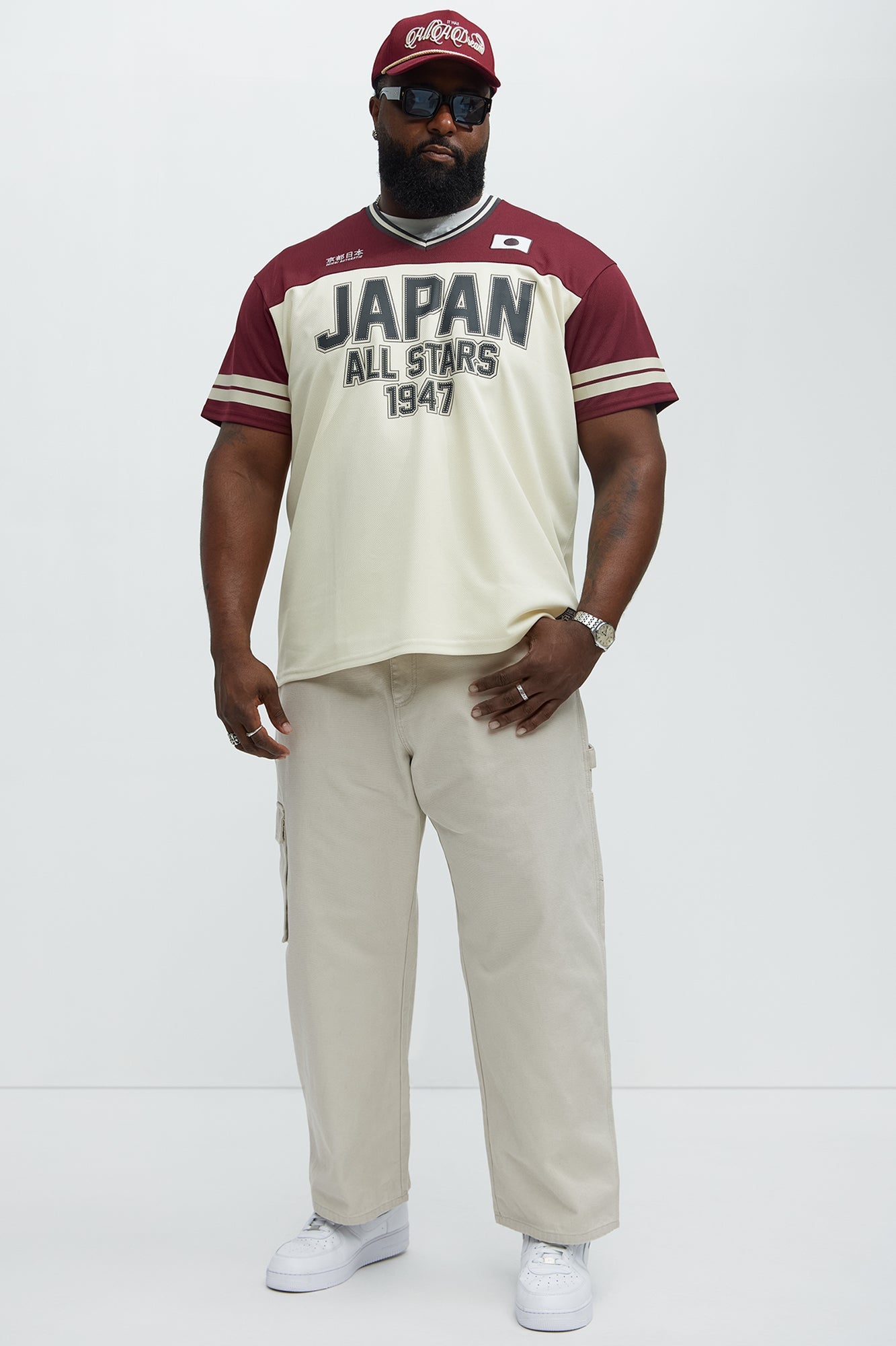 Japan All Stars Jersey - Burgundy/combo Fashion Nova