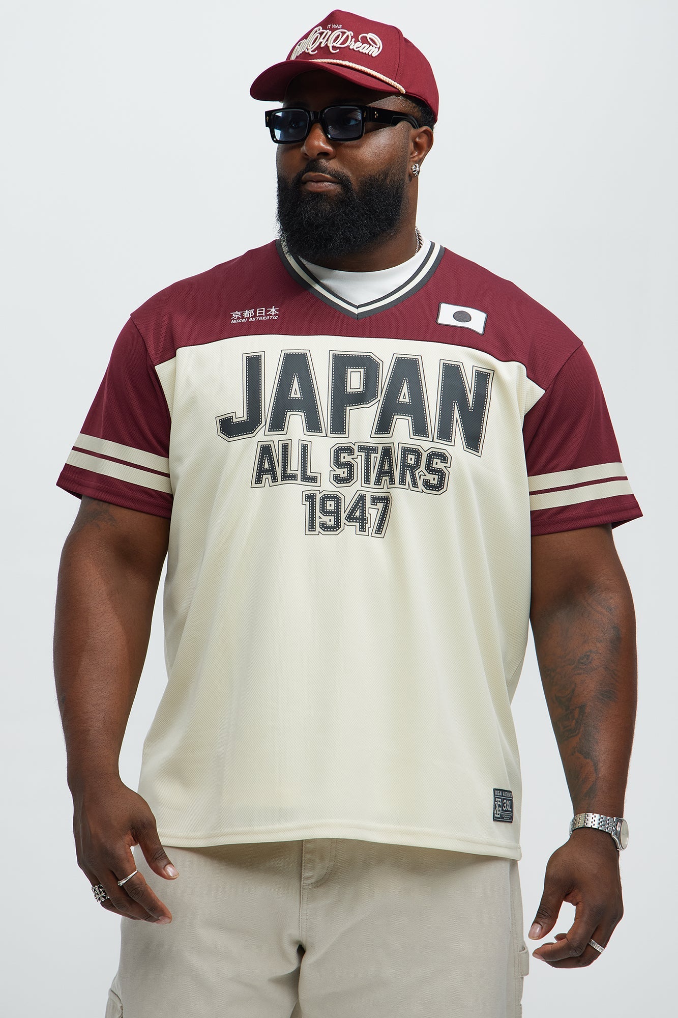 Japan All Stars Jersey - Burgundy/combo Fashion Nova