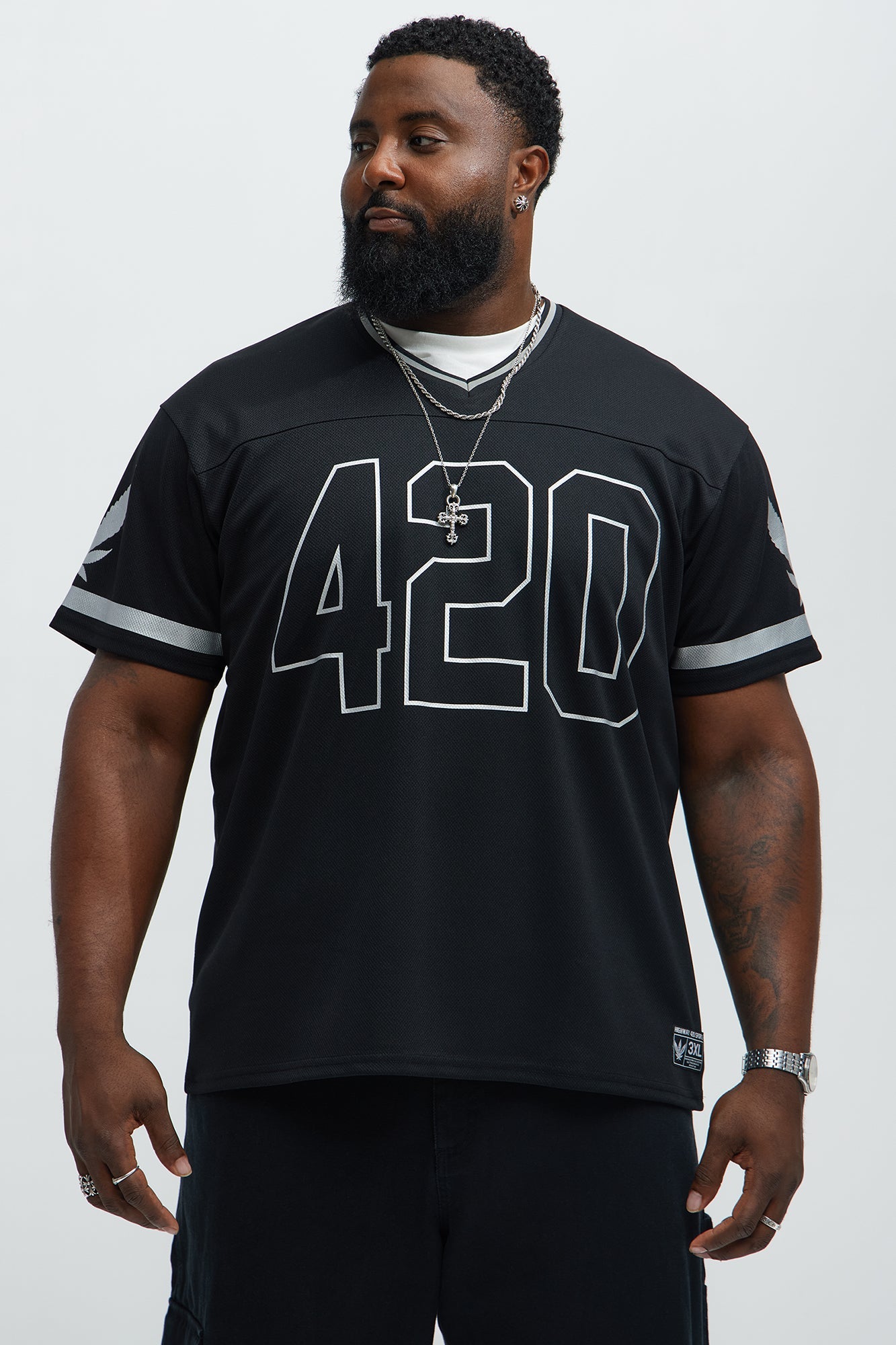 420 Mesh Football Jersey - Black Fashion Nova