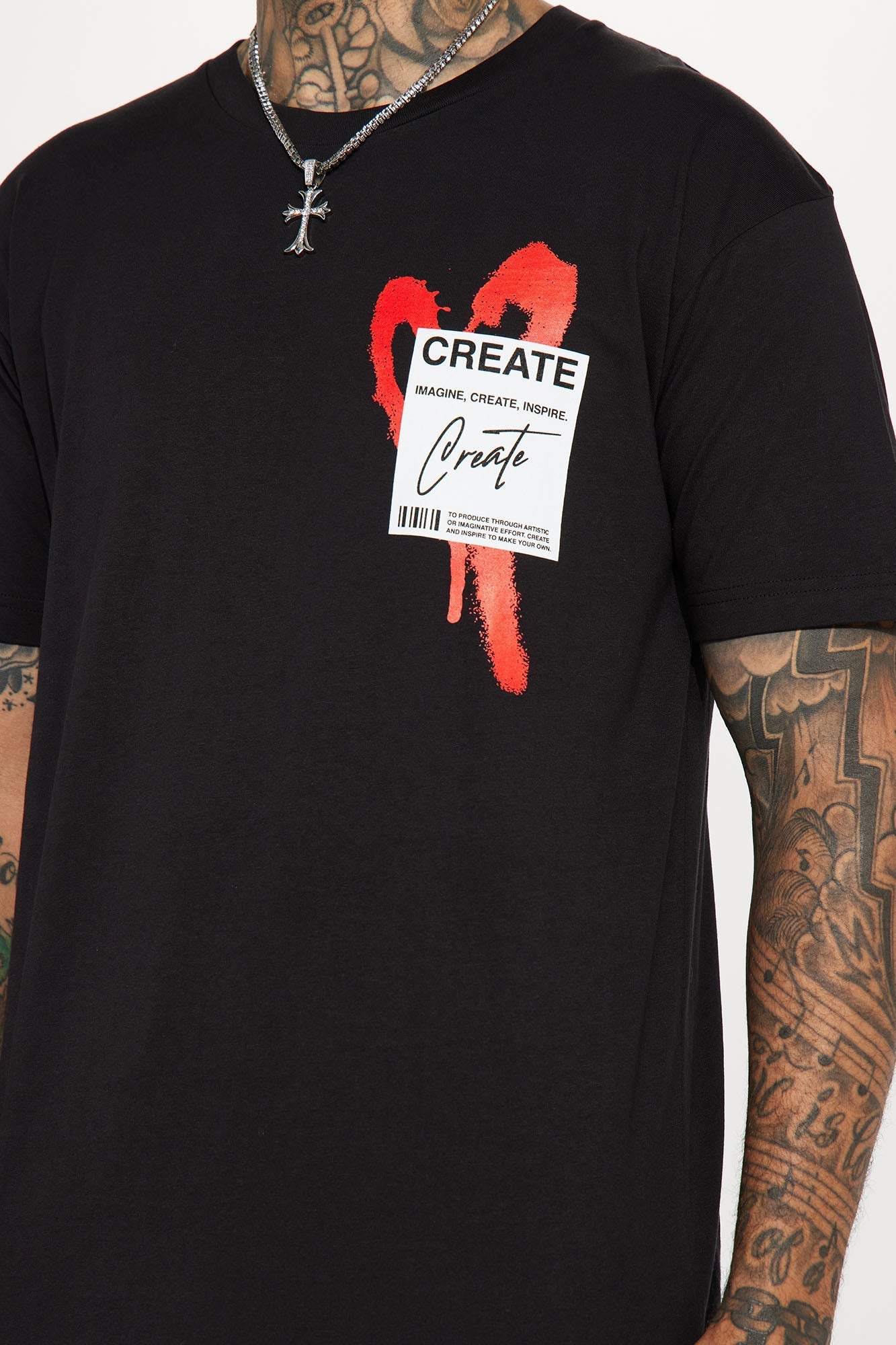 Create Love Short Sleeve Tee - Black Fashion Nova