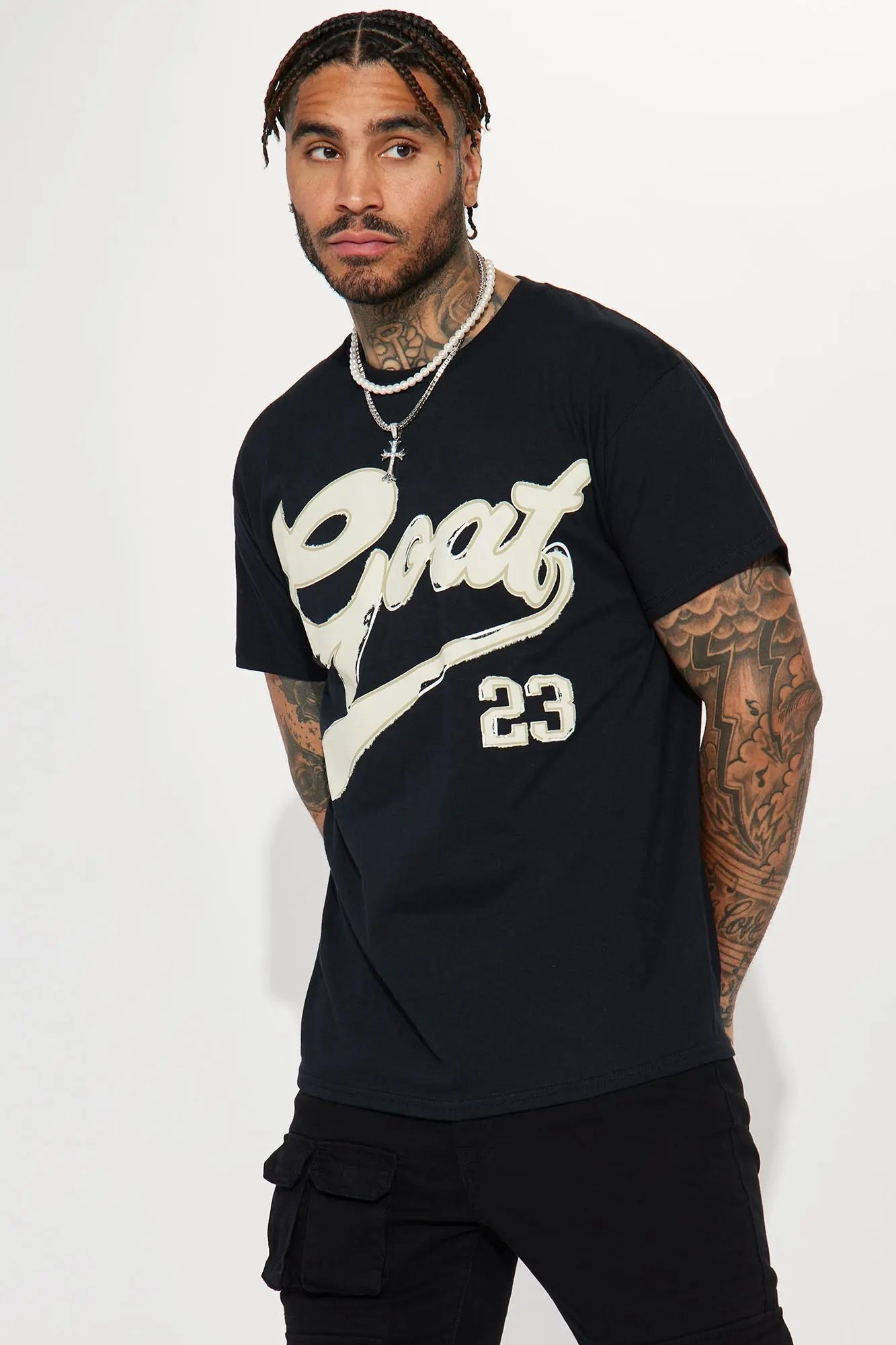 Baseball Goat Short Sleeve Tee - Black Fashion Nova