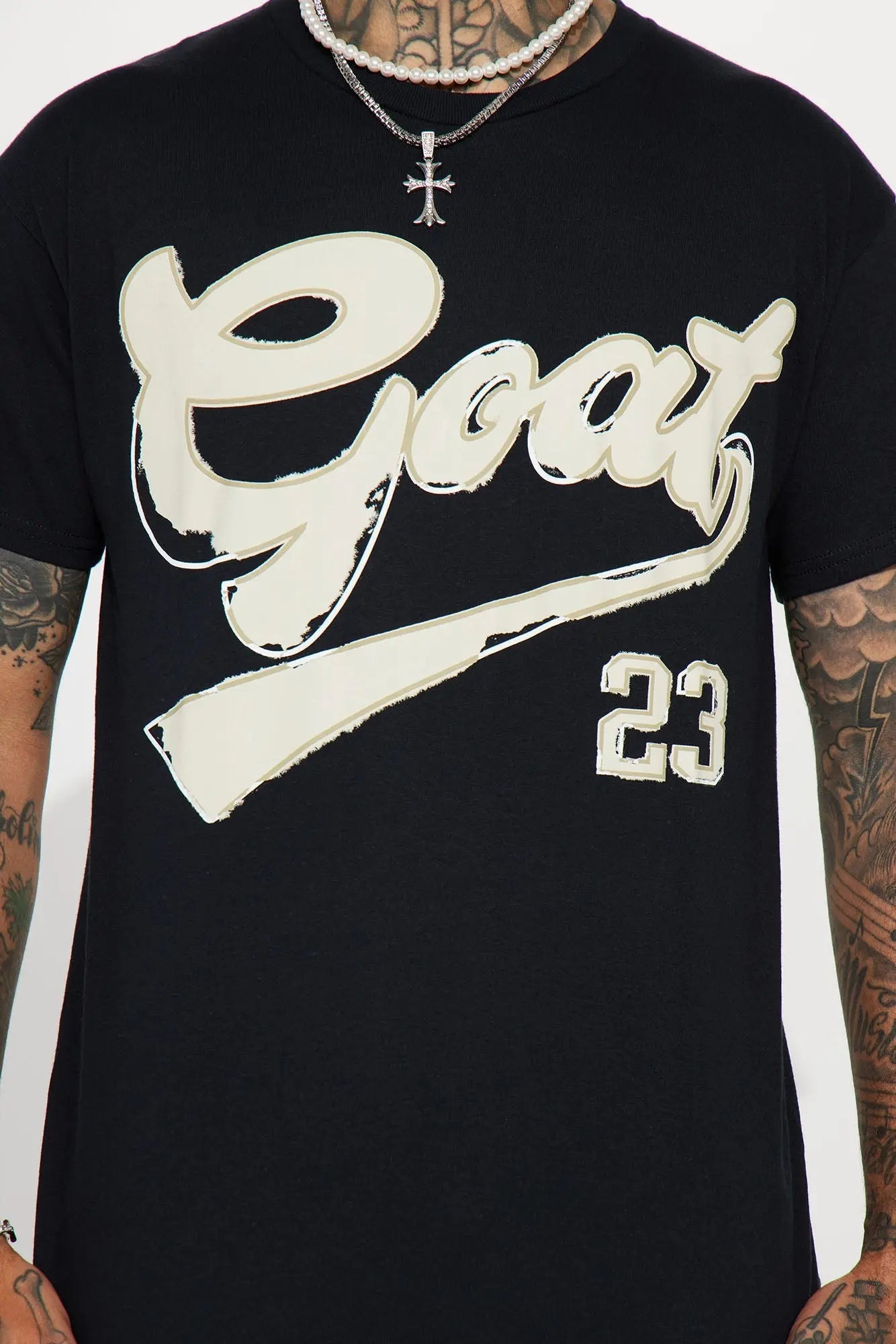 Baseball Goat Short Sleeve Tee - Black Fashion Nova