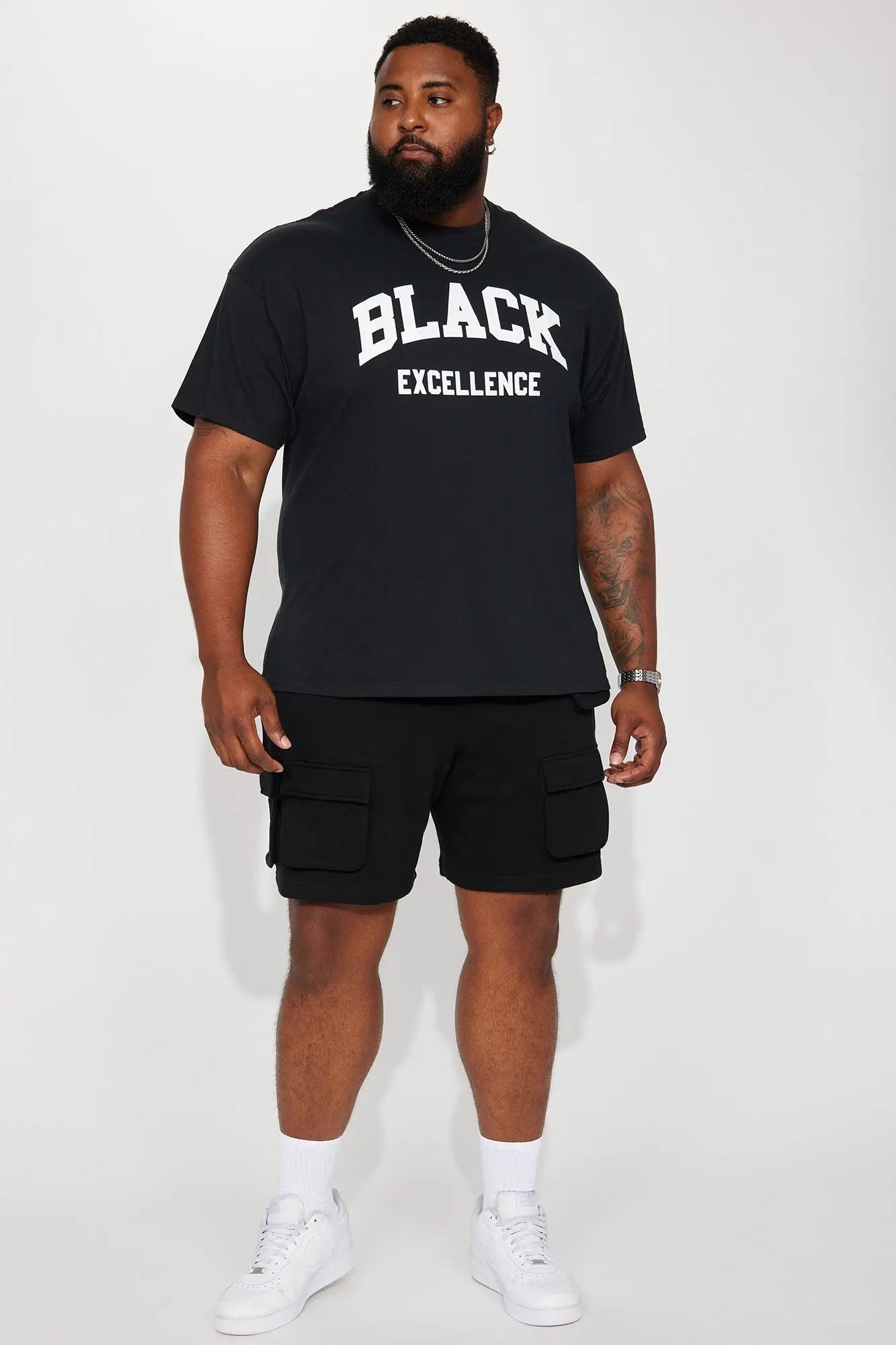 Black Excellence Varsity Short Sleeve Tee - Black Fashion Nova