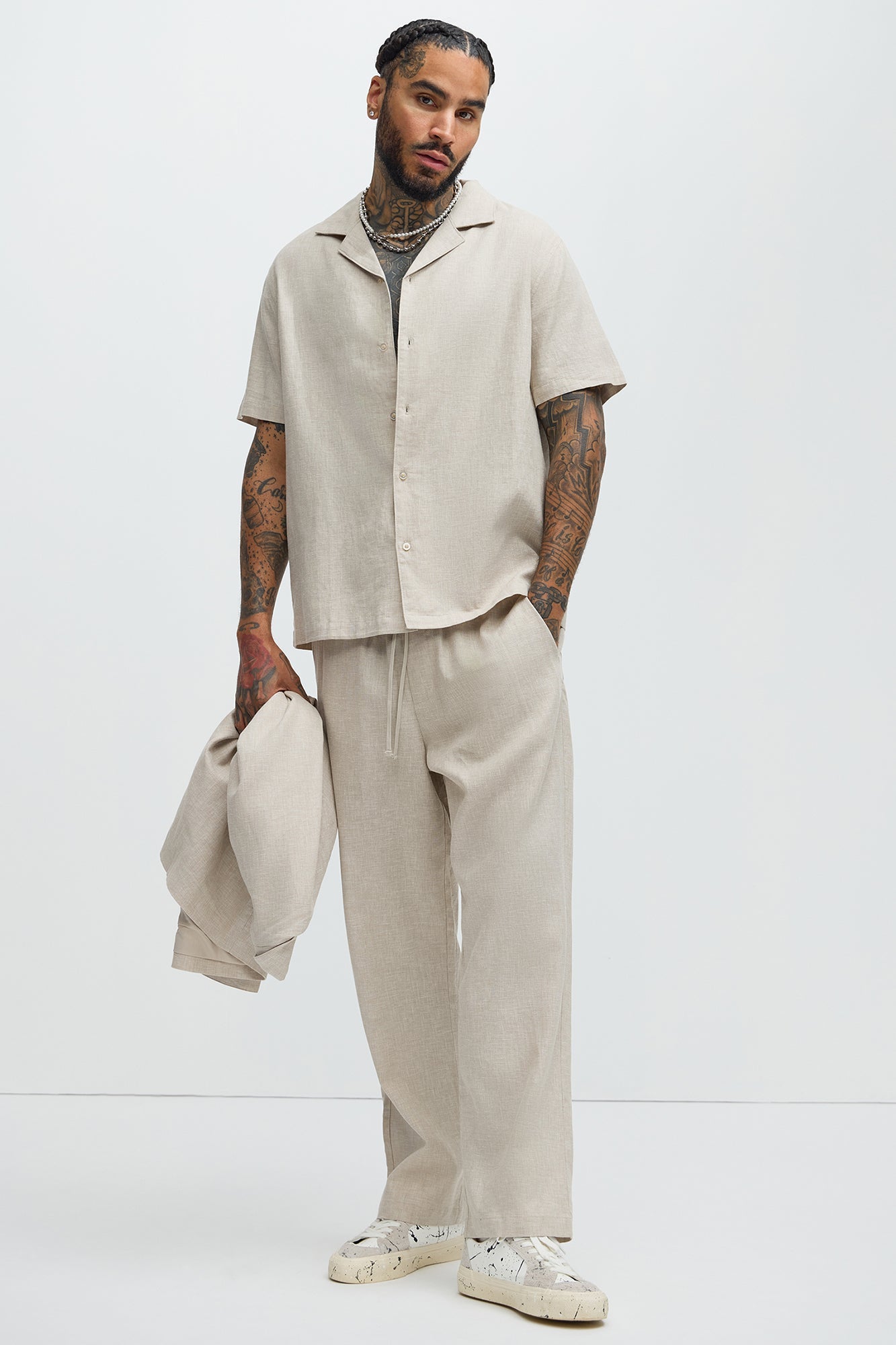 Bahamas Straight Linen Pants - Stone Fashion Nova