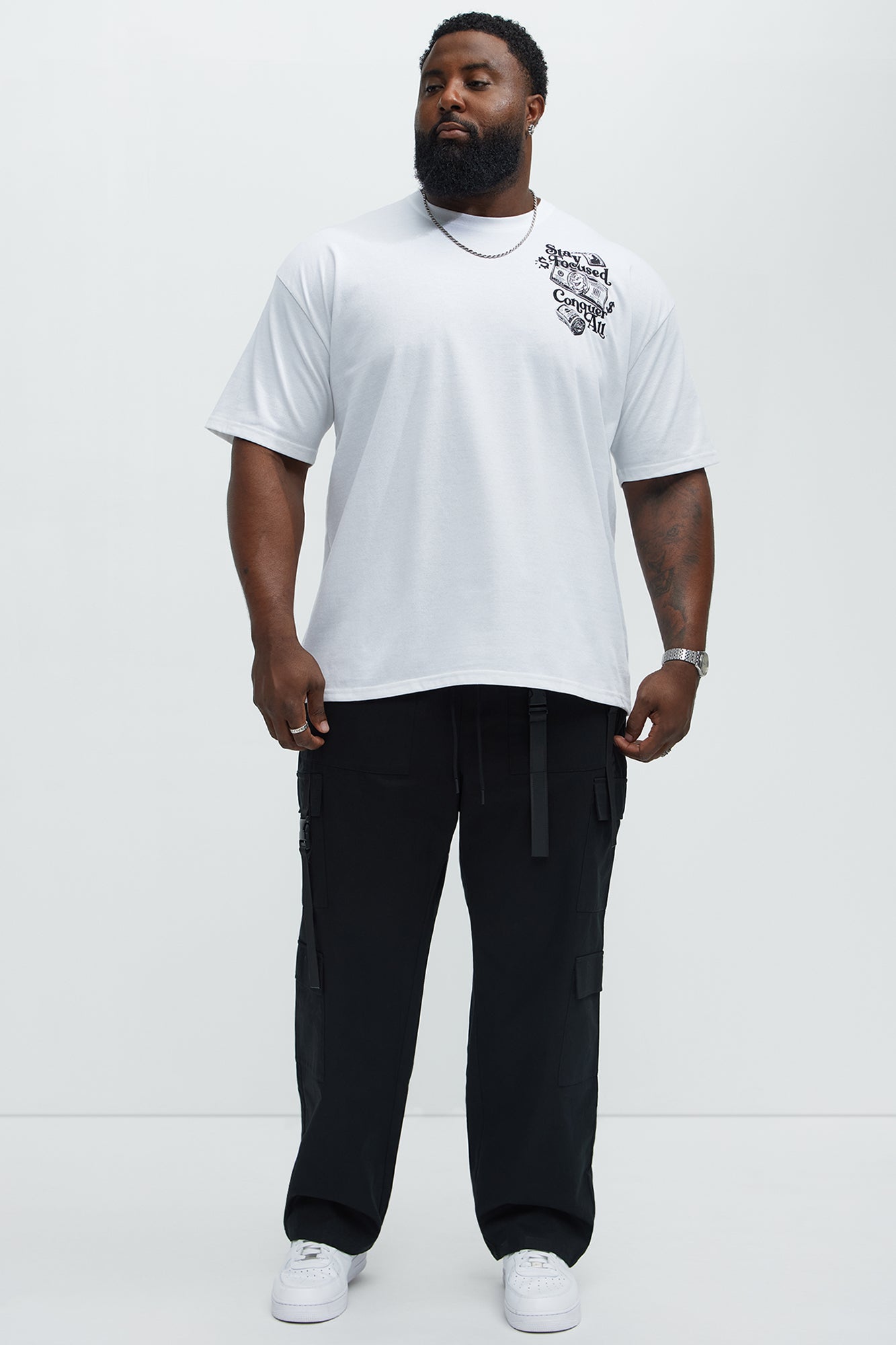 Small Circles Big Checks Short Sleeve Tee - White Fashion Nova