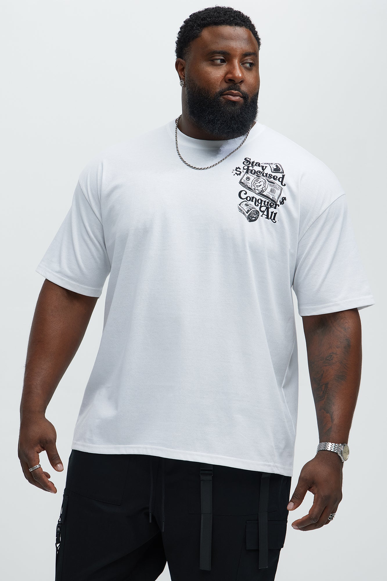 Small Circles Big Checks Short Sleeve Tee - White Fashion Nova