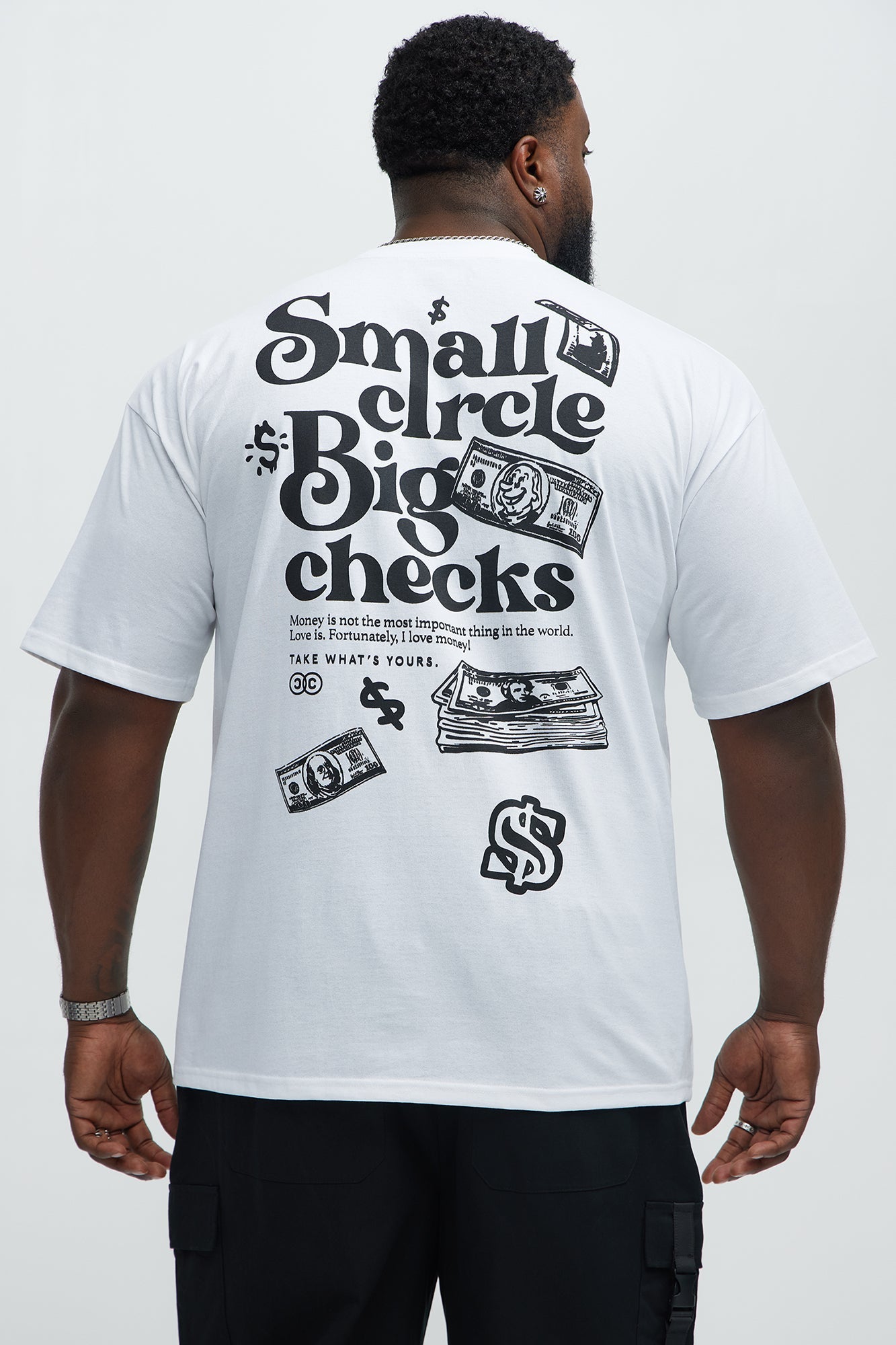 Small Circles Big Checks Short Sleeve Tee - White Fashion Nova