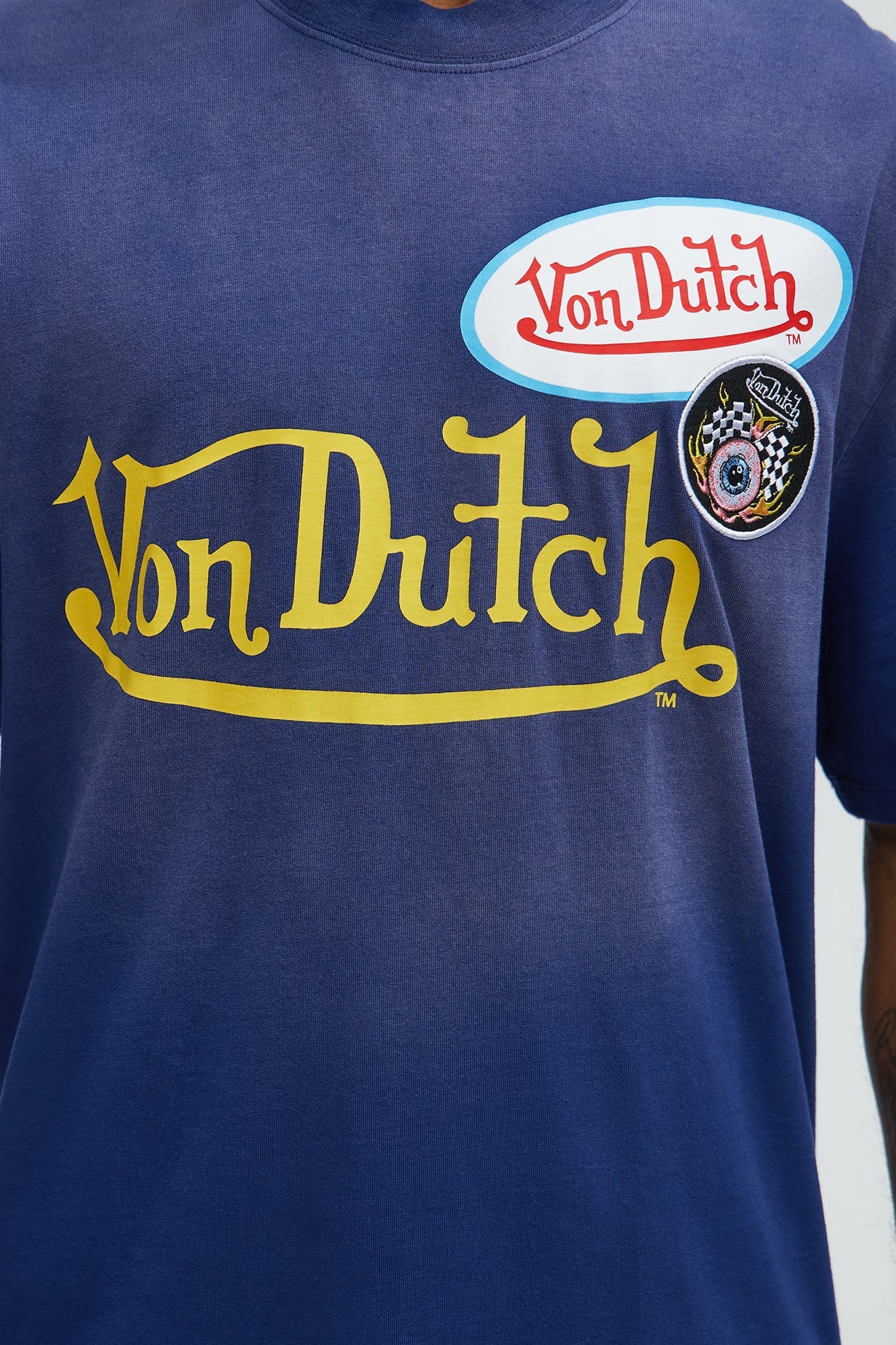 Von Dutch Patch Short Sleeve Crew Tee - Navy Fashion Nova