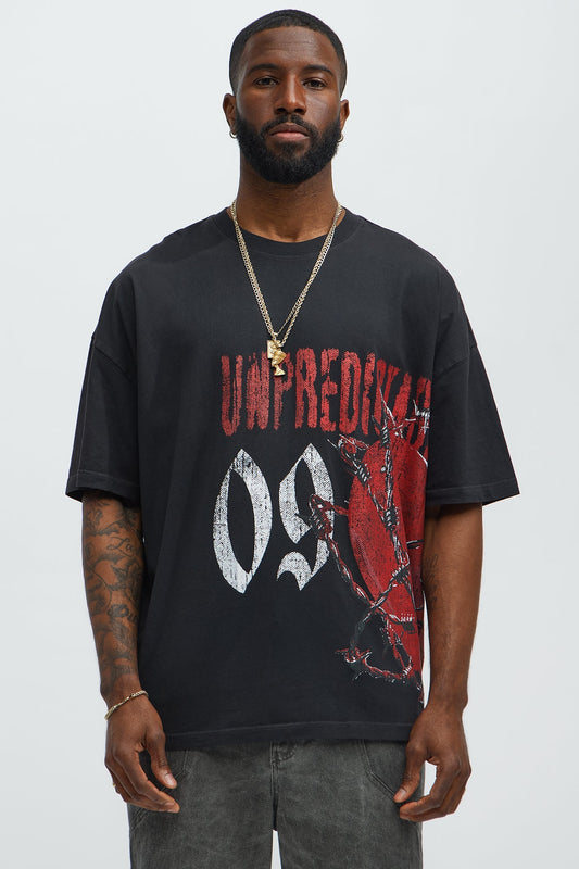 Unpredictable No Time Oversized Short Sleeve Tee - Black Wash Fashion Nova
