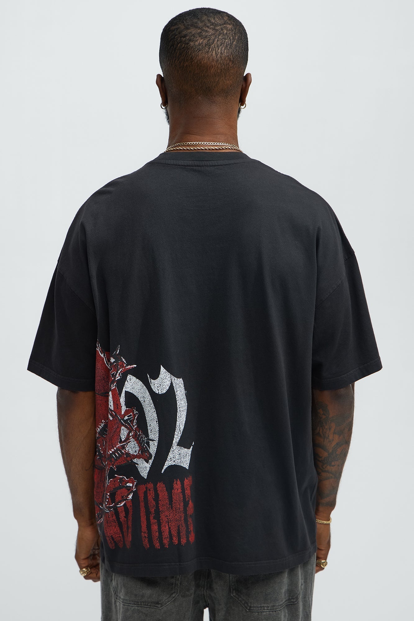 Unpredictable No Time Oversized Short Sleeve Tee - Black Wash Fashion Nova
