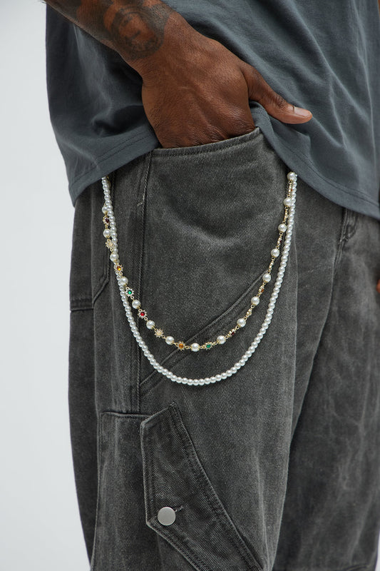 Wantagh Beaded Pants Chain - Gold Fashion Nova