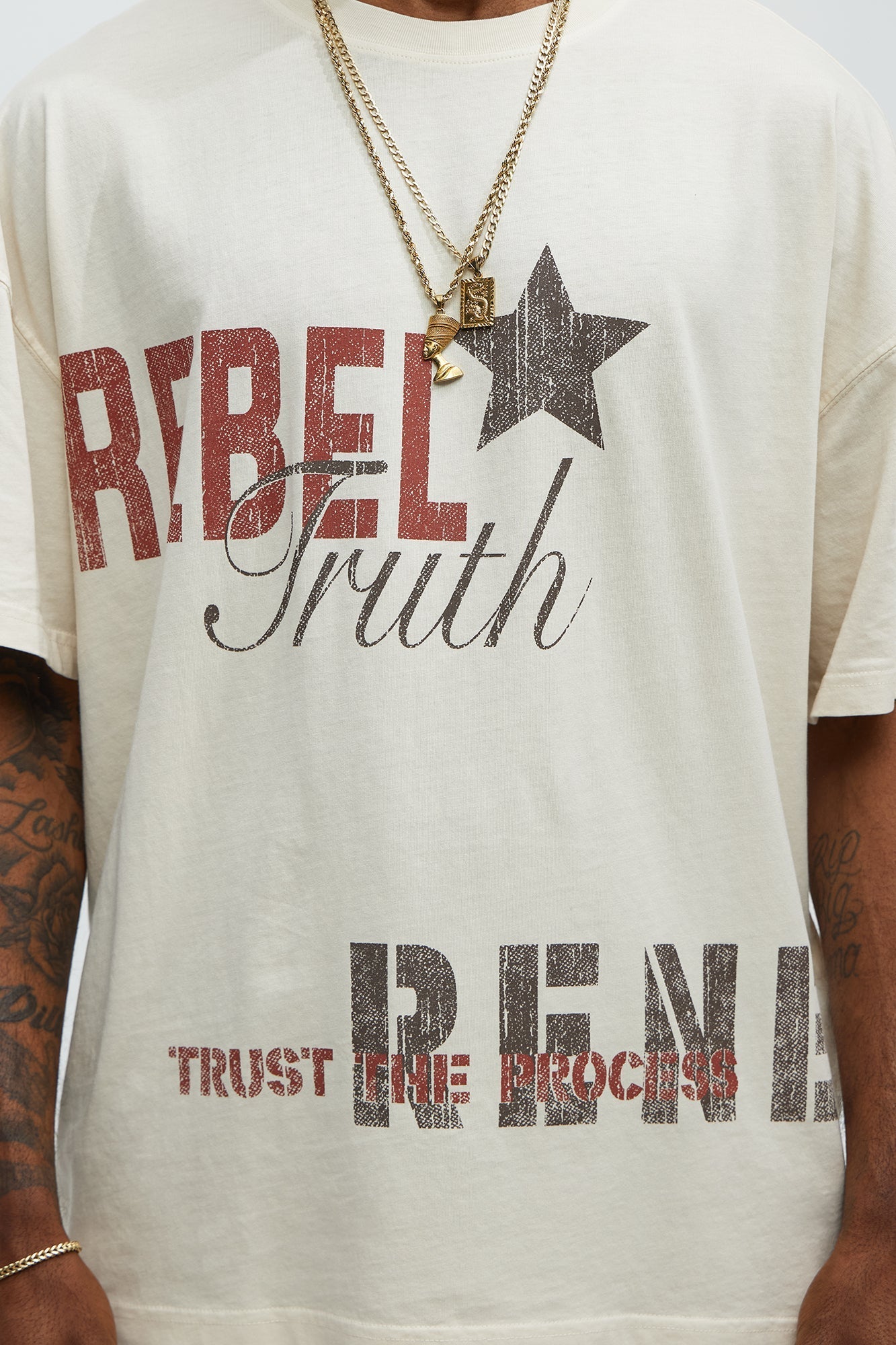 Rebel In Control Oversized Short Sleeve Tee - Cream Fashion Nova