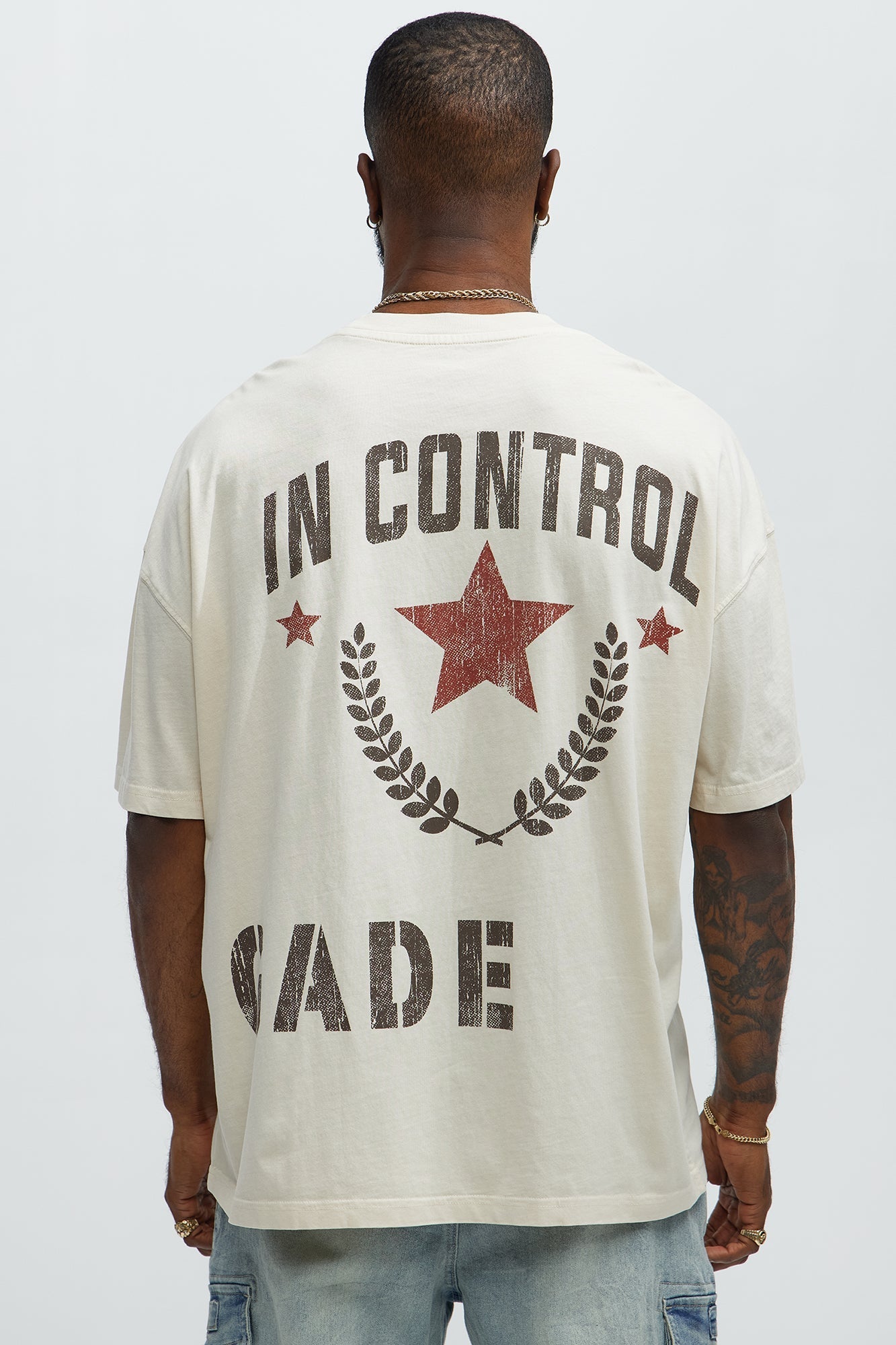Rebel In Control Oversized Short Sleeve Tee - Cream Fashion Nova
