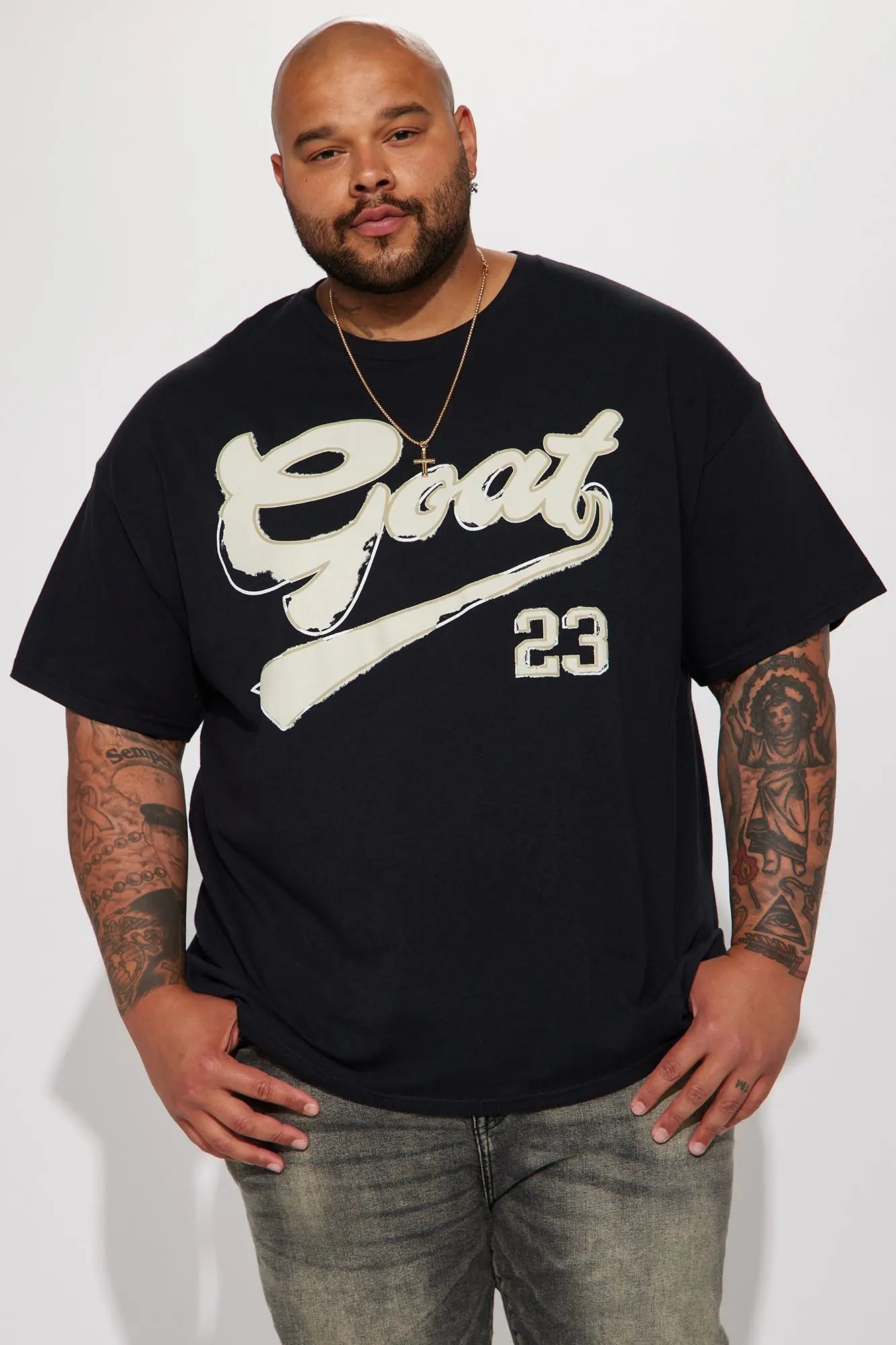 Baseball Goat Short Sleeve Tee - Black Fashion Nova
