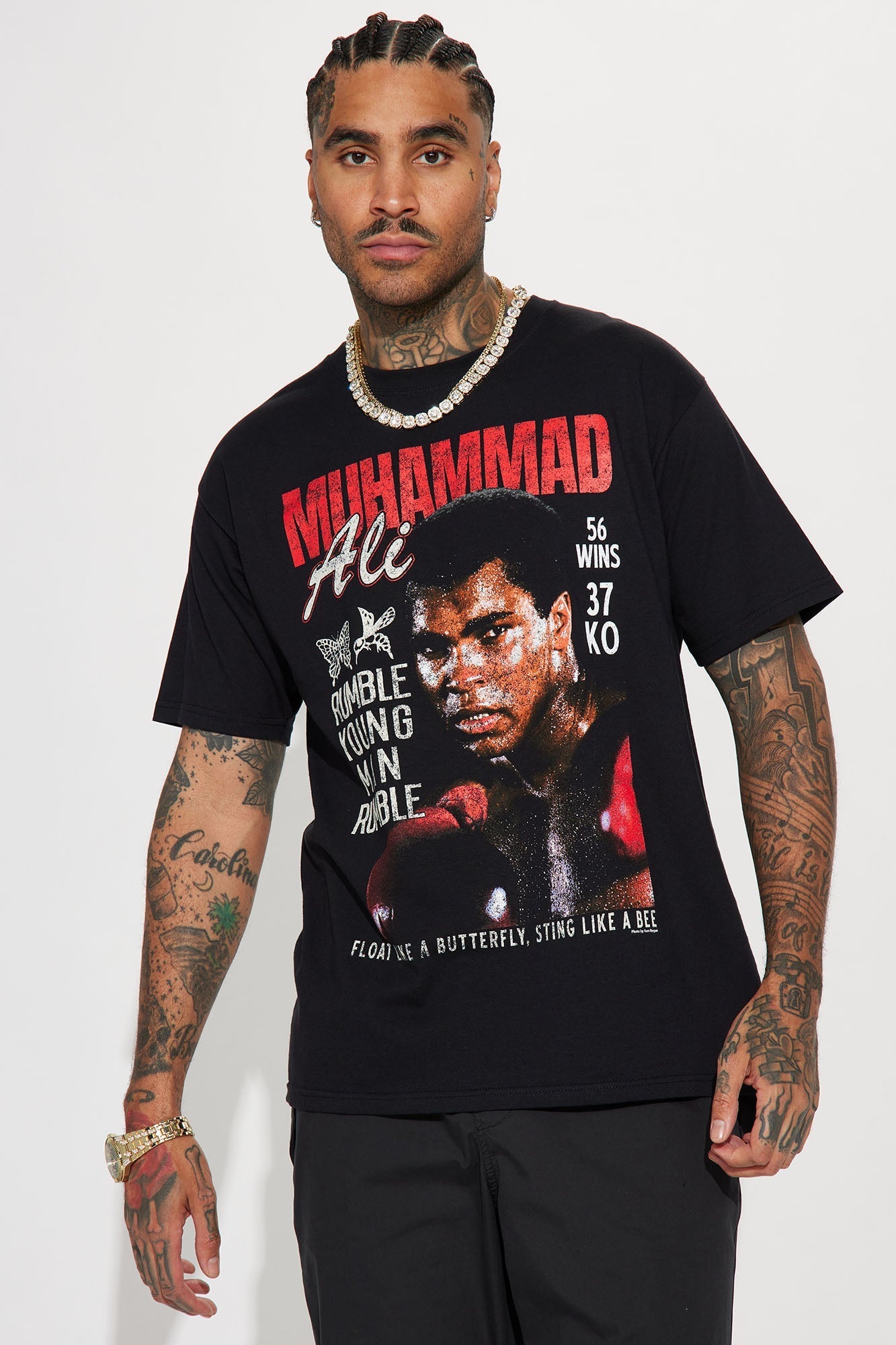 Muhammad Ali Rumble Short Sleeve Tee - Black Fashion Nova